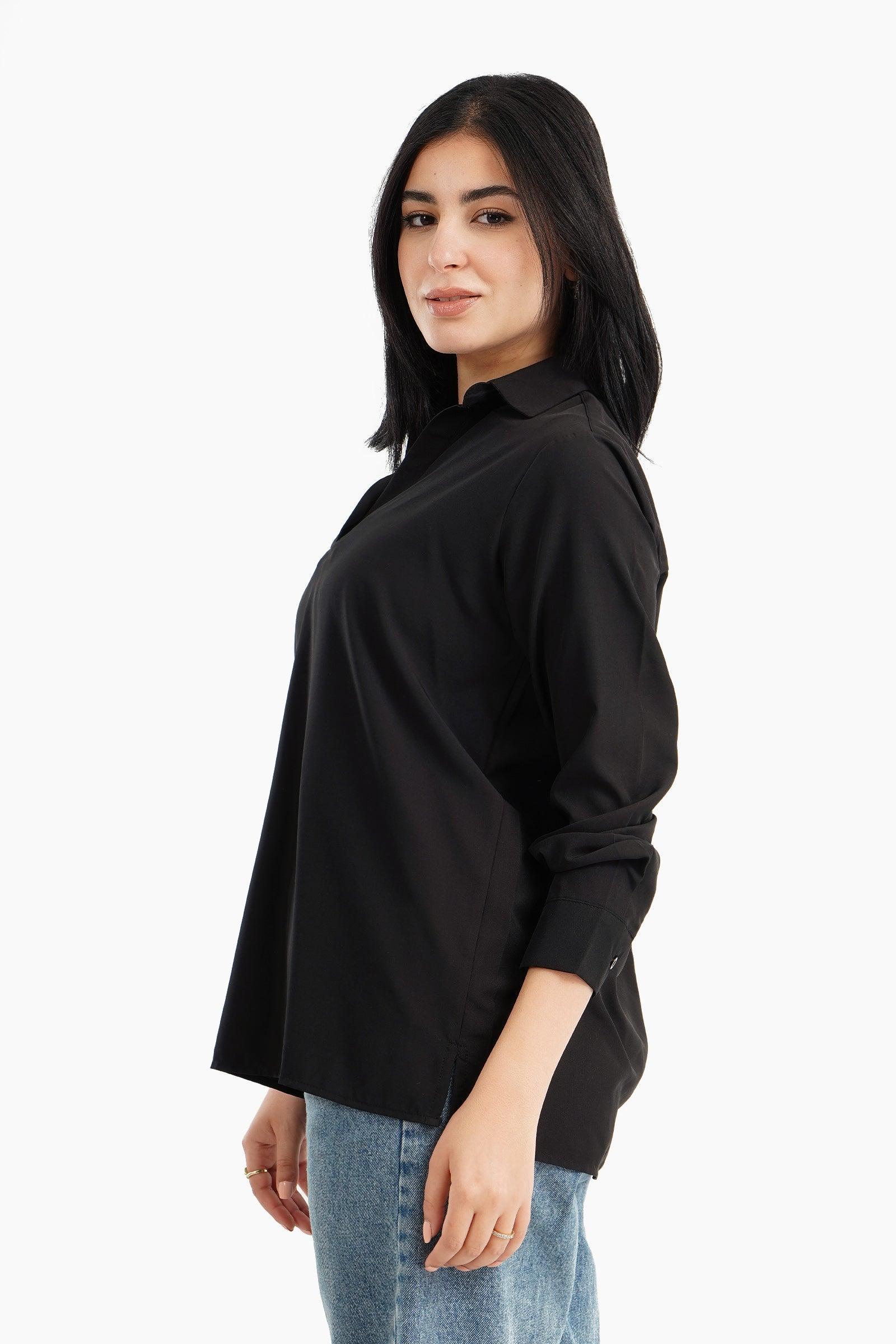 V-Neck Collared Blouse - Carina - كارينا