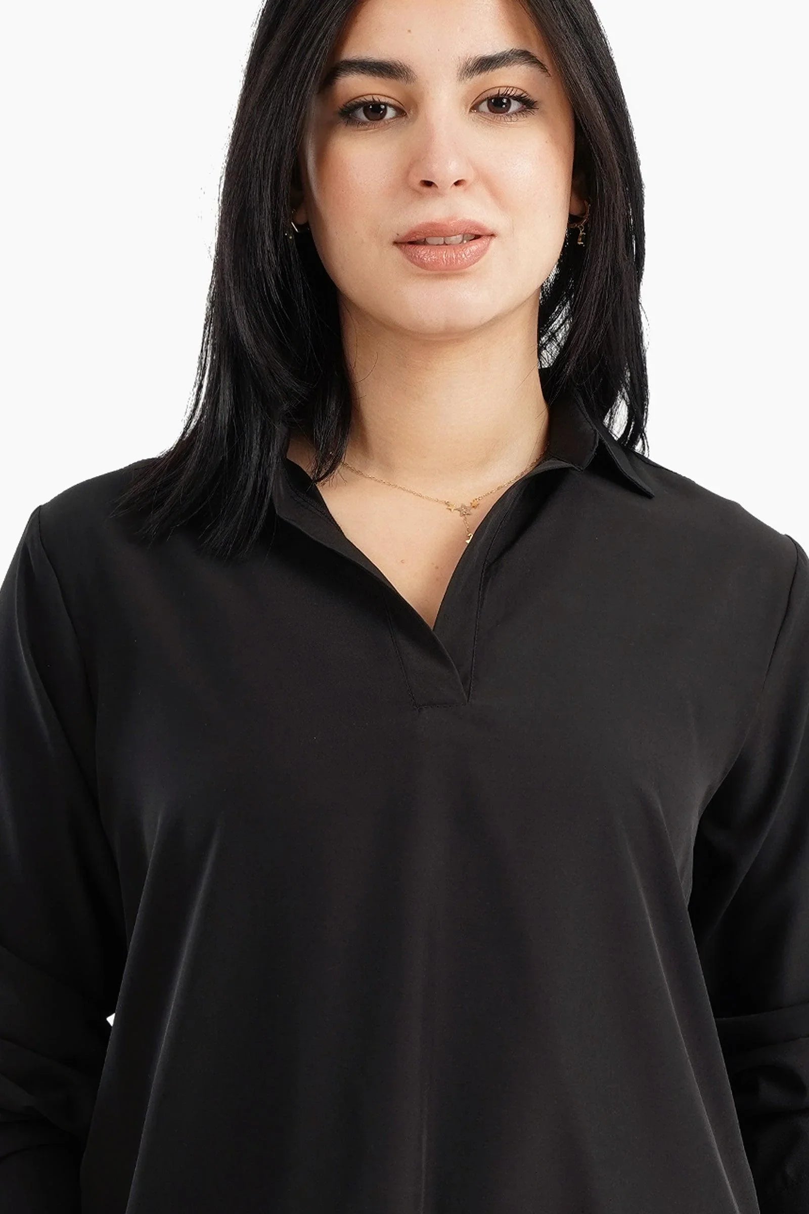 V-Neck Collared Blouse - Carina - كارينا