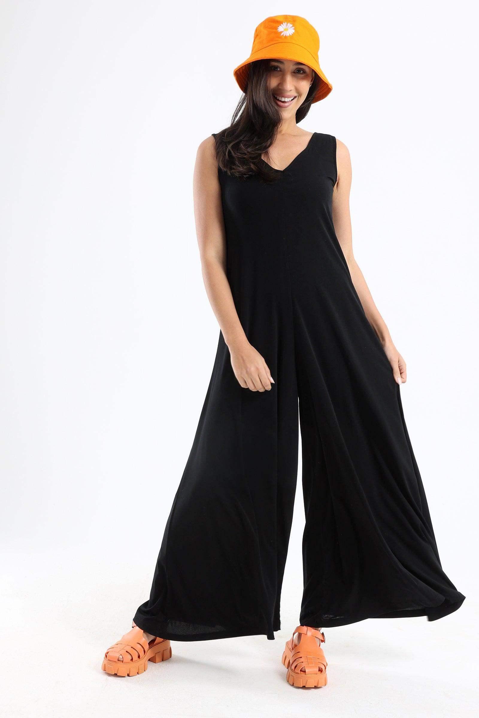 V-Neck Wide Leg Jumpsuit - Carina - كارينا