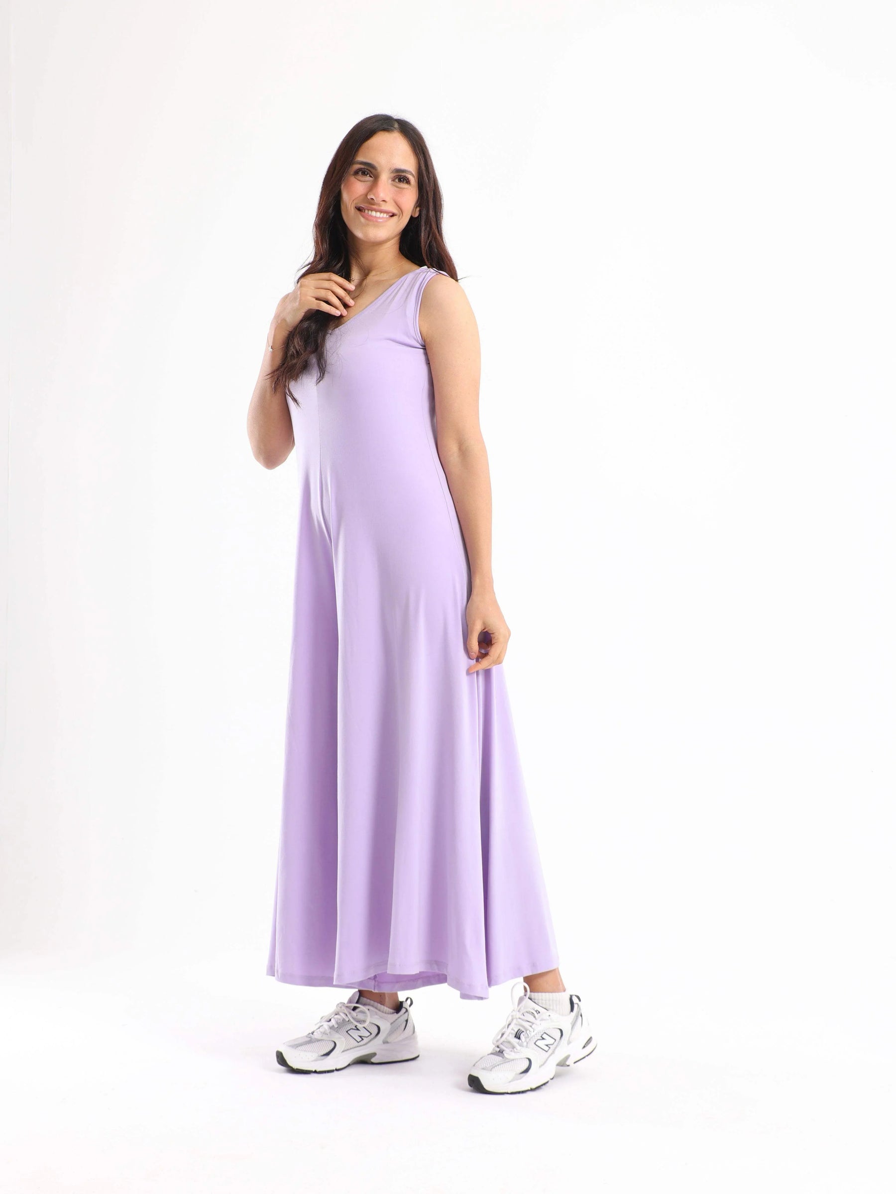 V-Neck Wide Leg Jumpsuit - Carina - كارينا