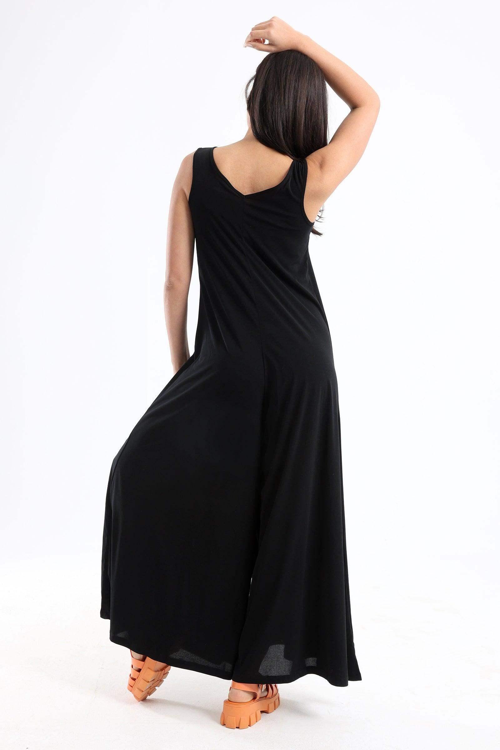 V-Neck Wide Leg Jumpsuit - Carina - كارينا
