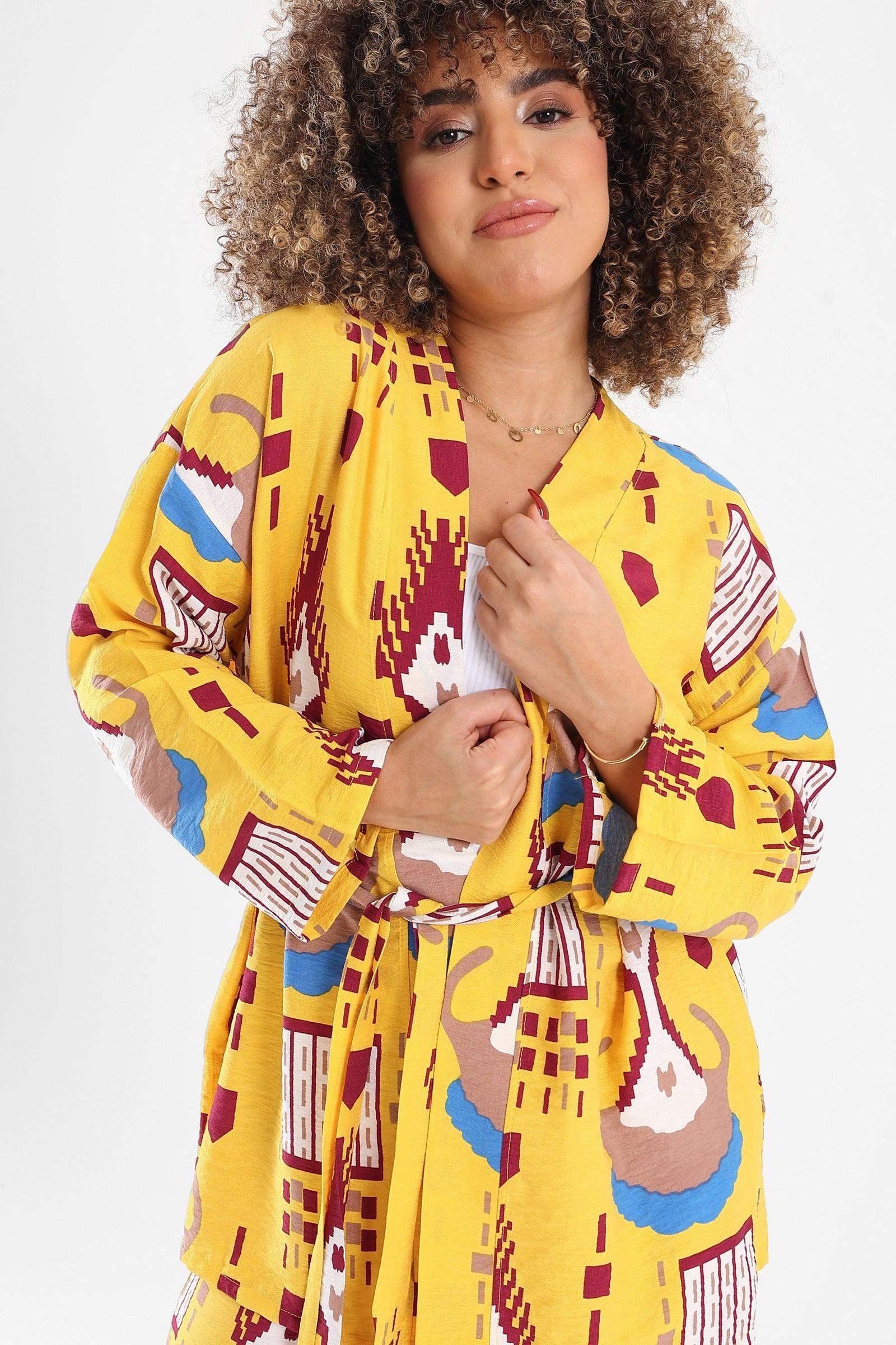 Viscose All Over Print Kimono - Carina - كارينا