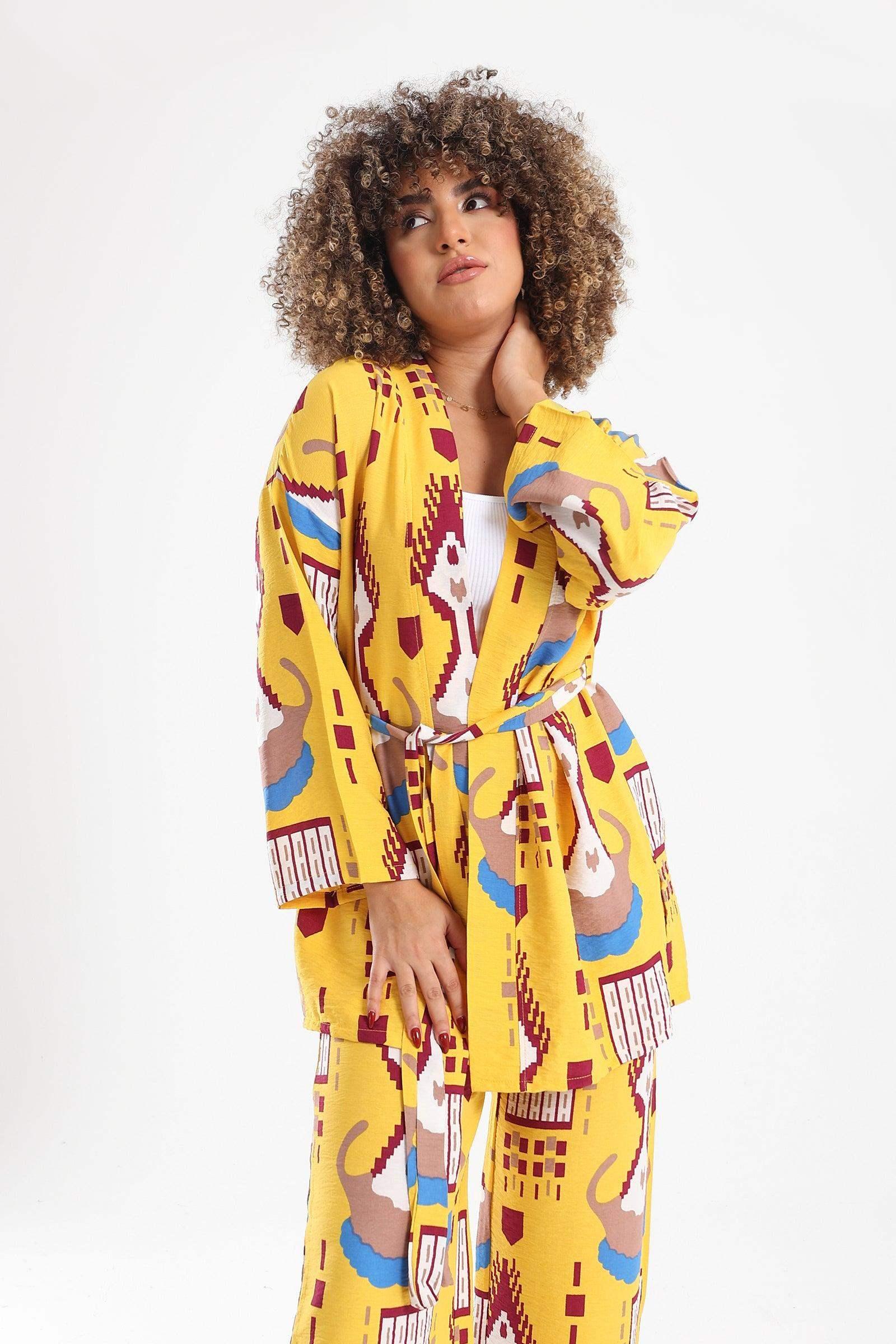 Viscose All Over Print Kimono - Carina - كارينا