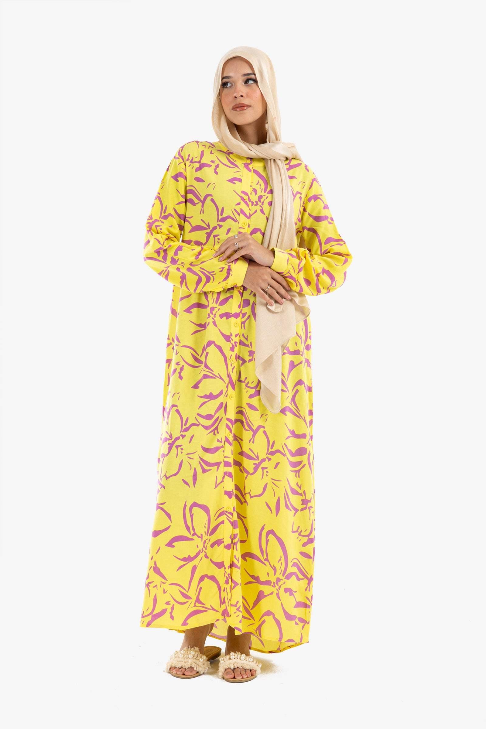 Viscose Colored Shirt Dress - Carina - كارينا