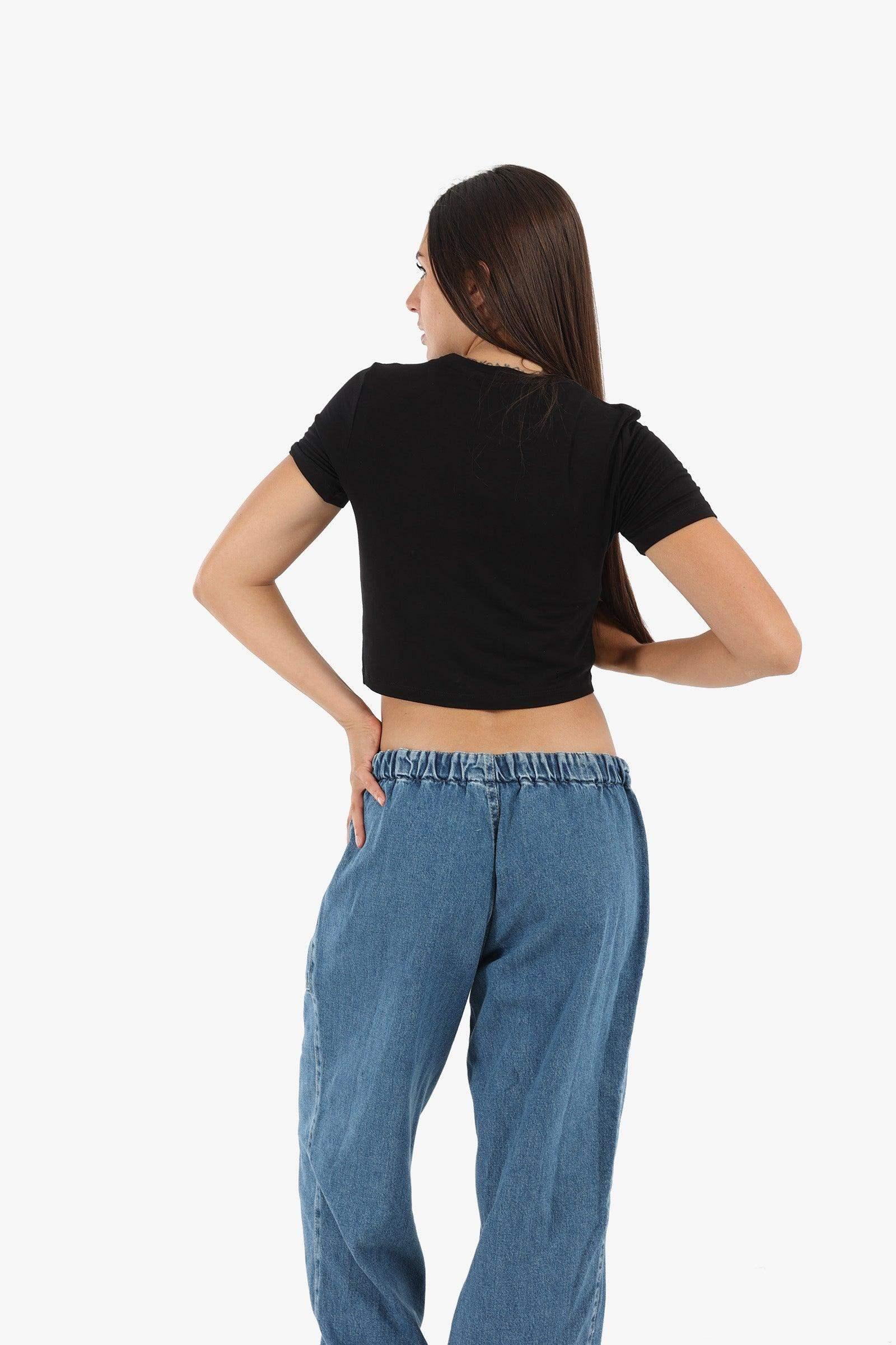 Viscose Plain Crop Top - Carina - كارينا