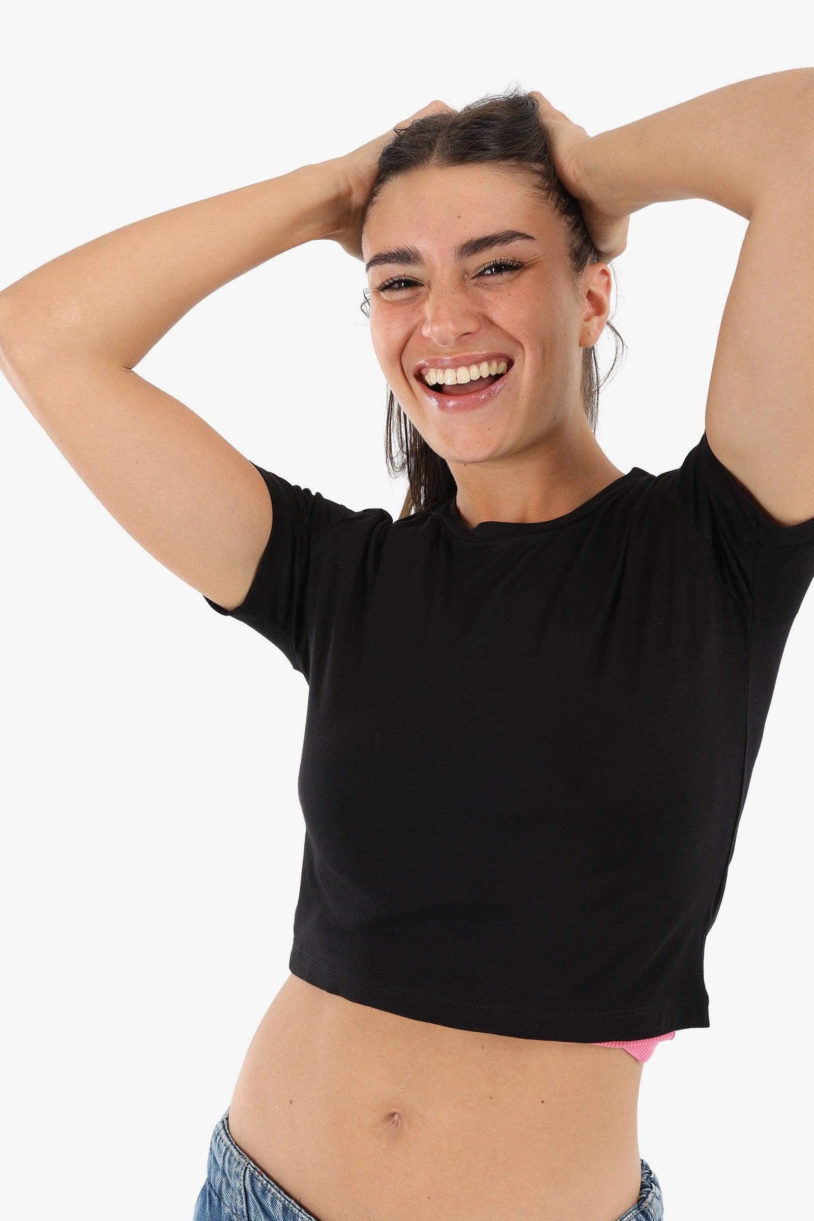 Viscose Plain Crop Top - Carina - كارينا