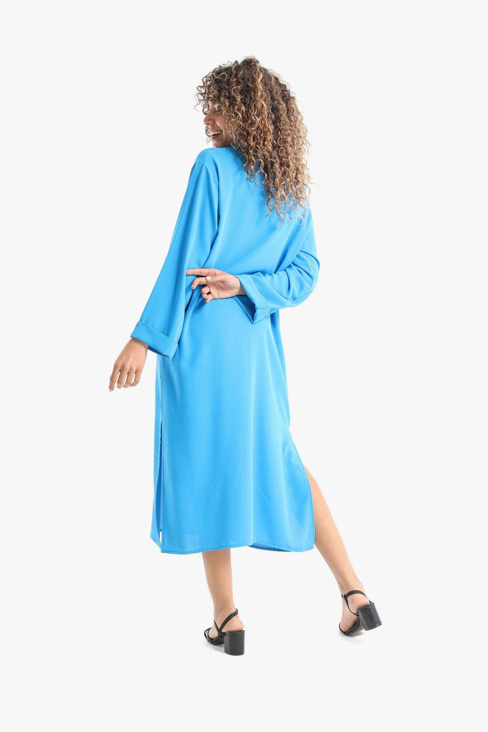 Voile Solid Shirt Dress - Carina - كارينا