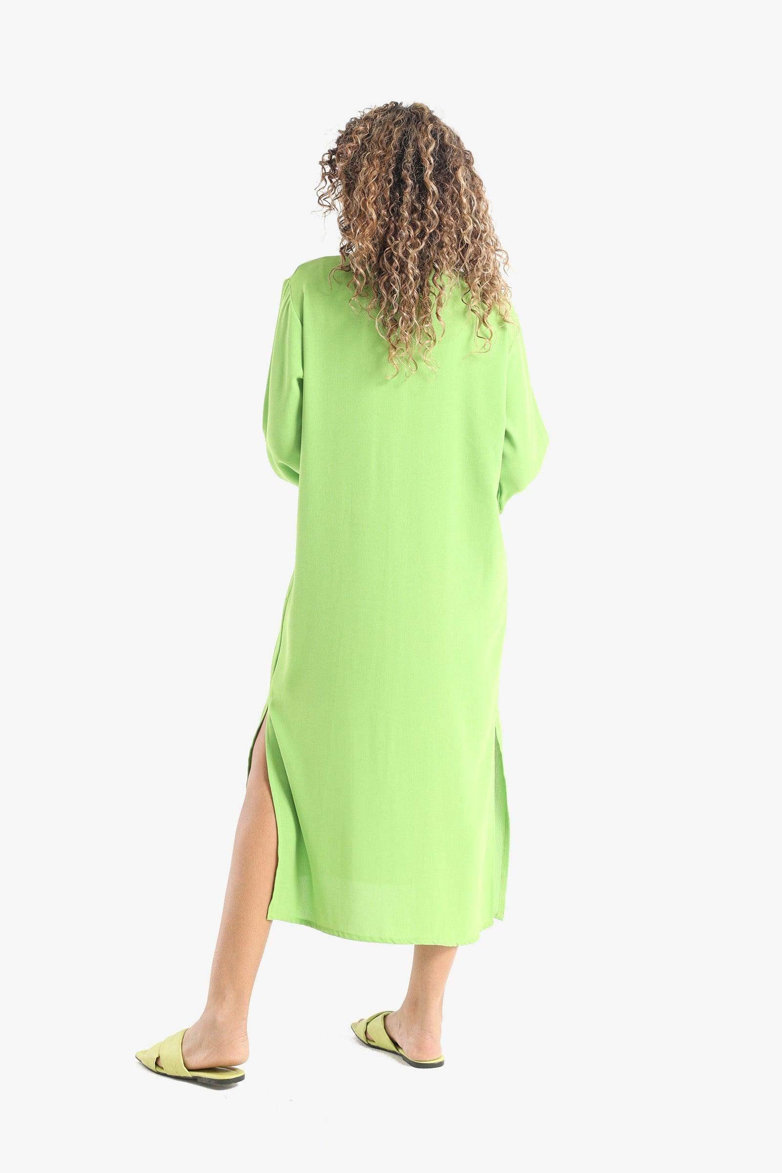 Voile Solid Shirt Dress - Carina - كارينا