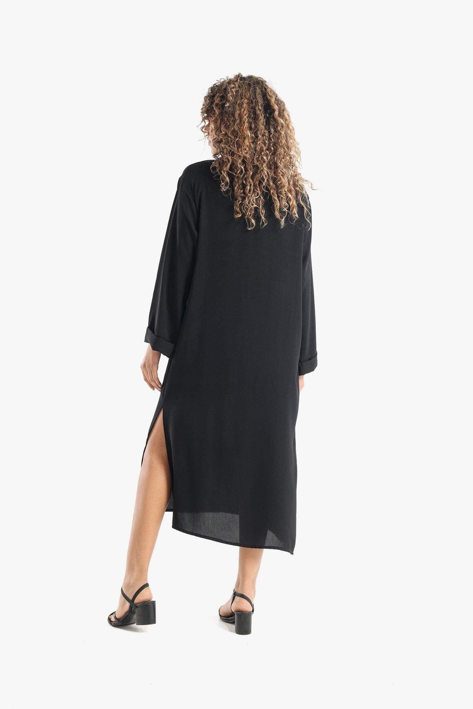 Voile Solid Shirt Dress - Carina - كارينا