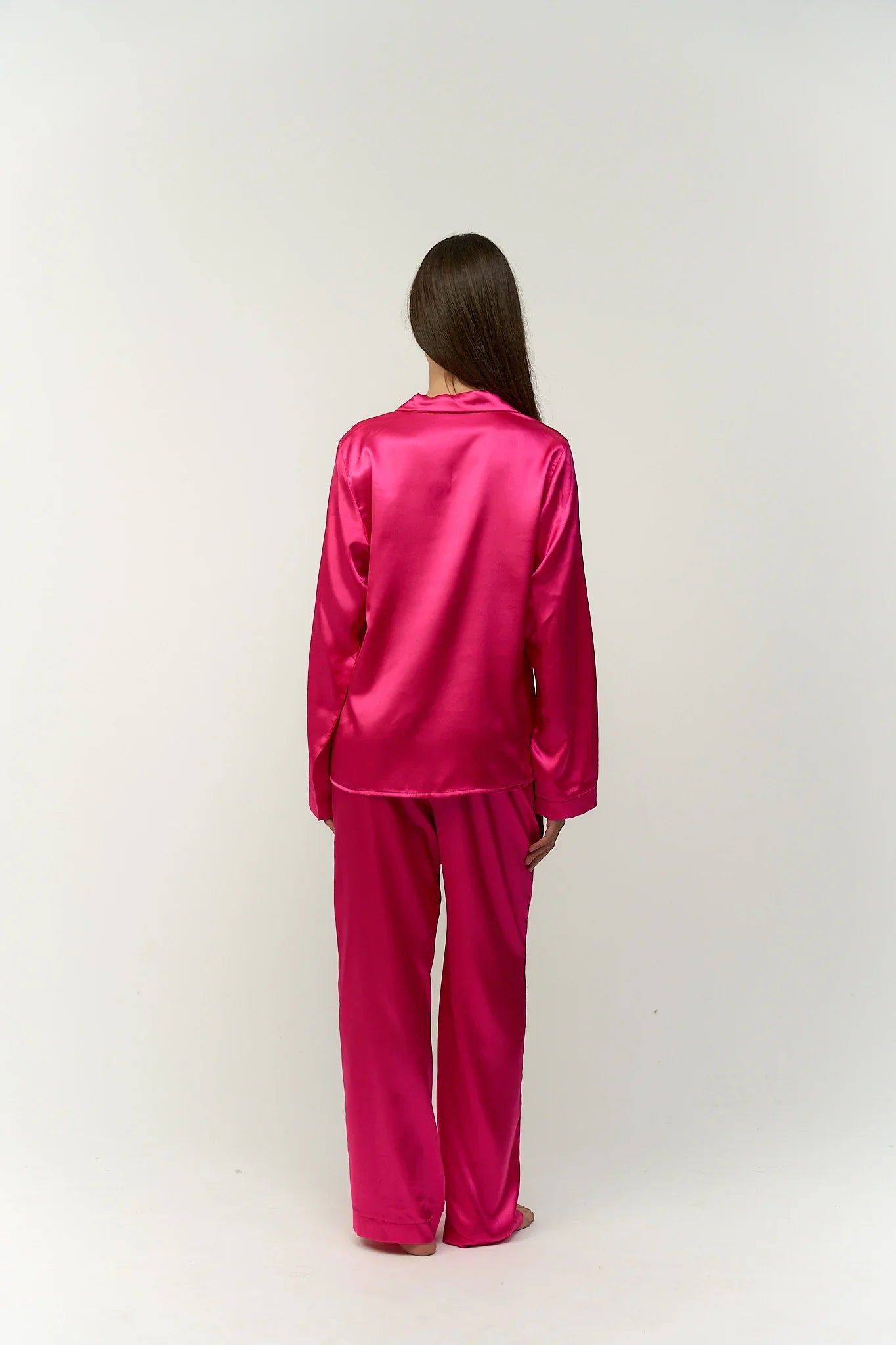 Fuchsia Satin Pyjama Set
