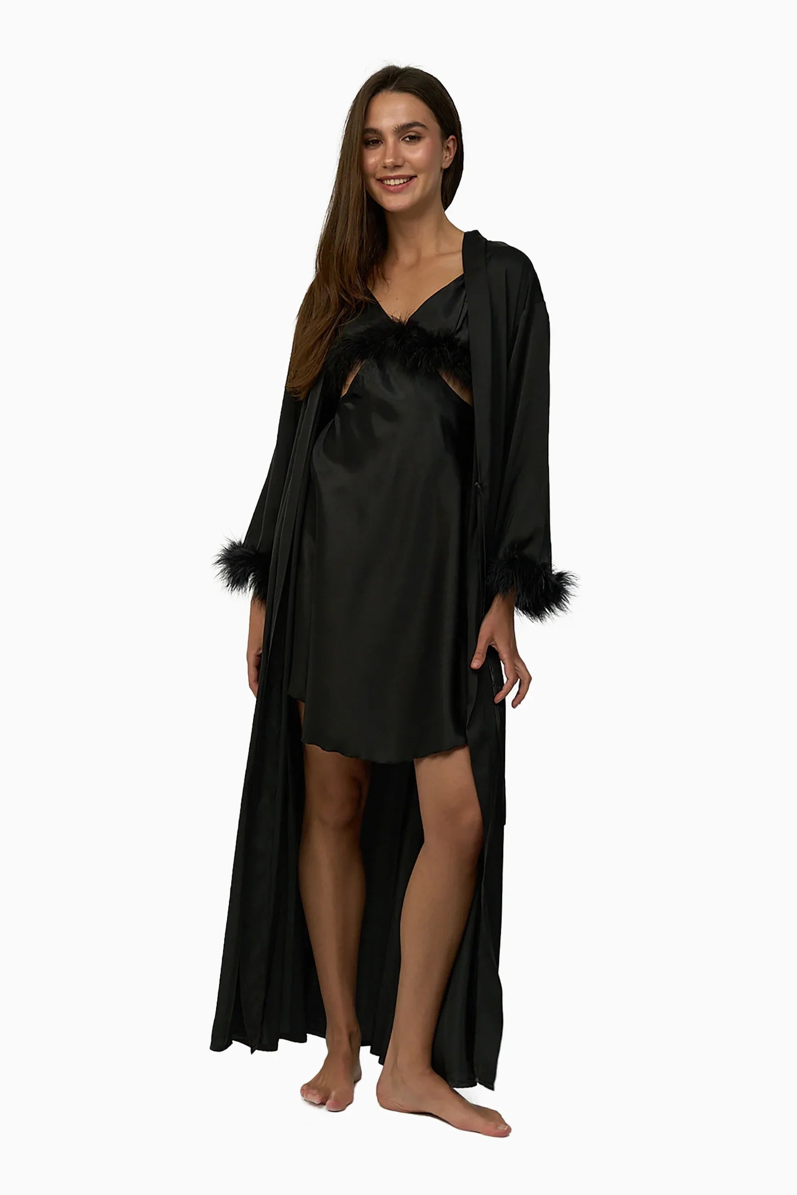 Wide Sleeve Long Robe