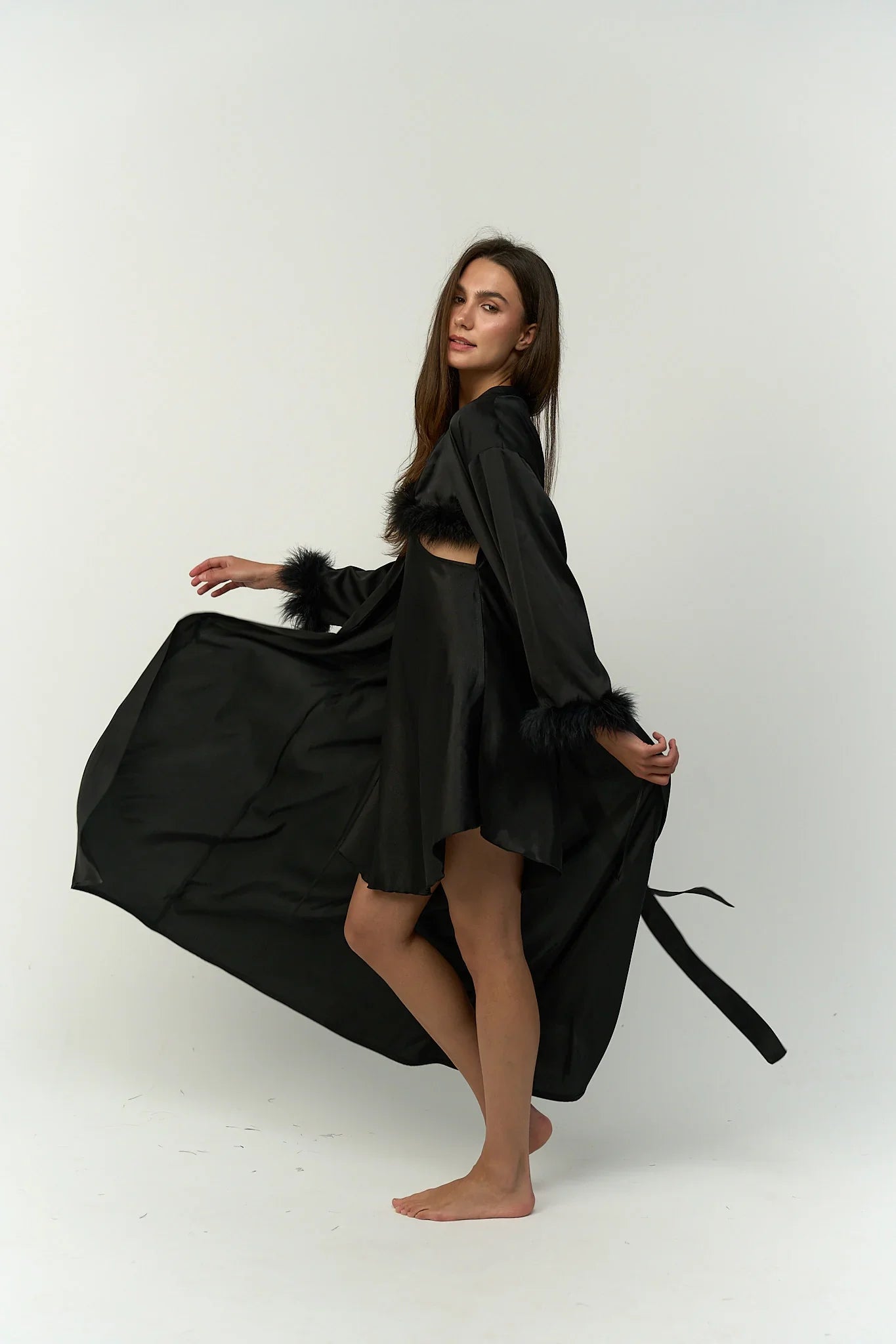 Wide Sleeve Long Robe