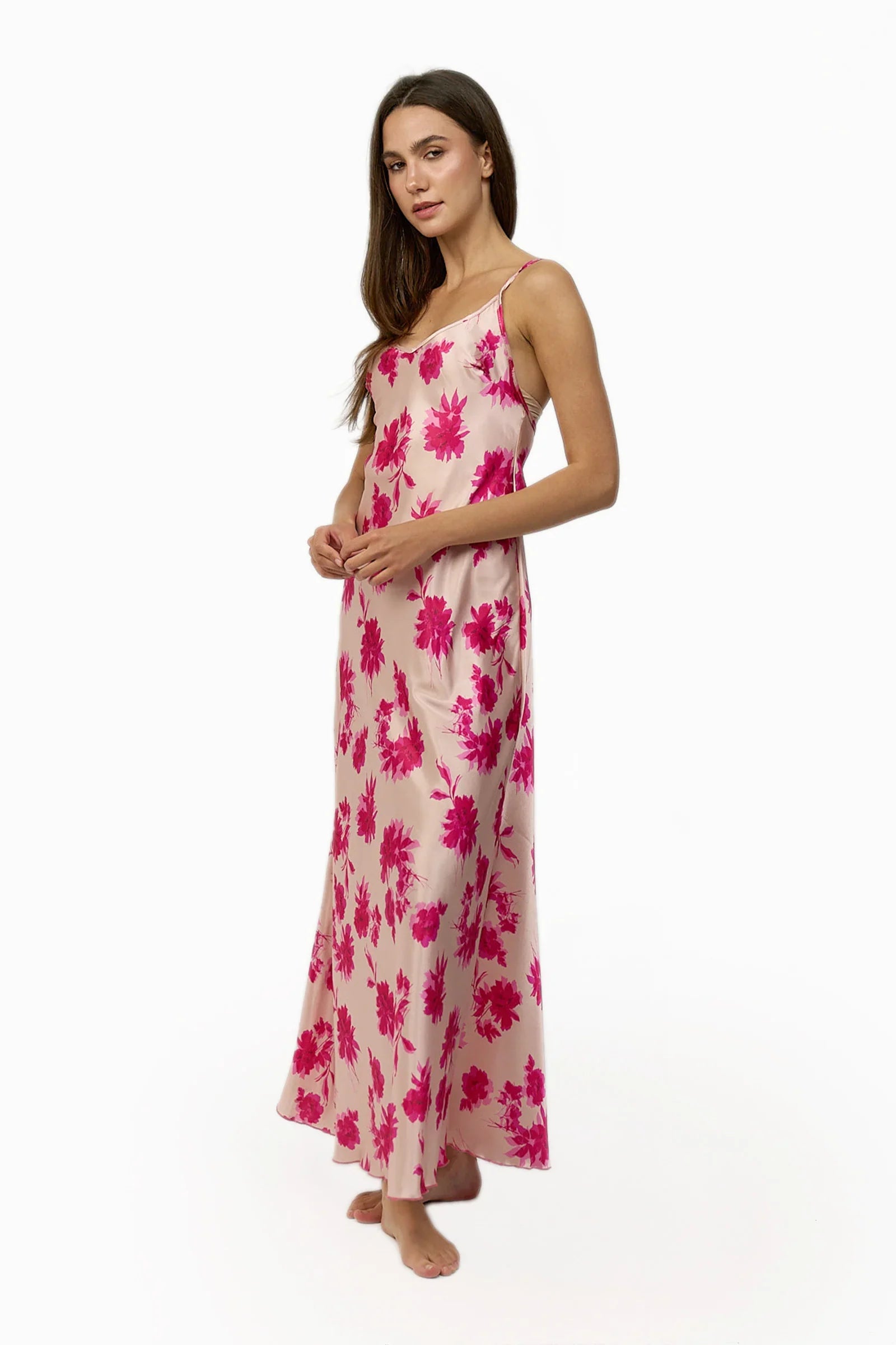 Floral Satin Nightgown