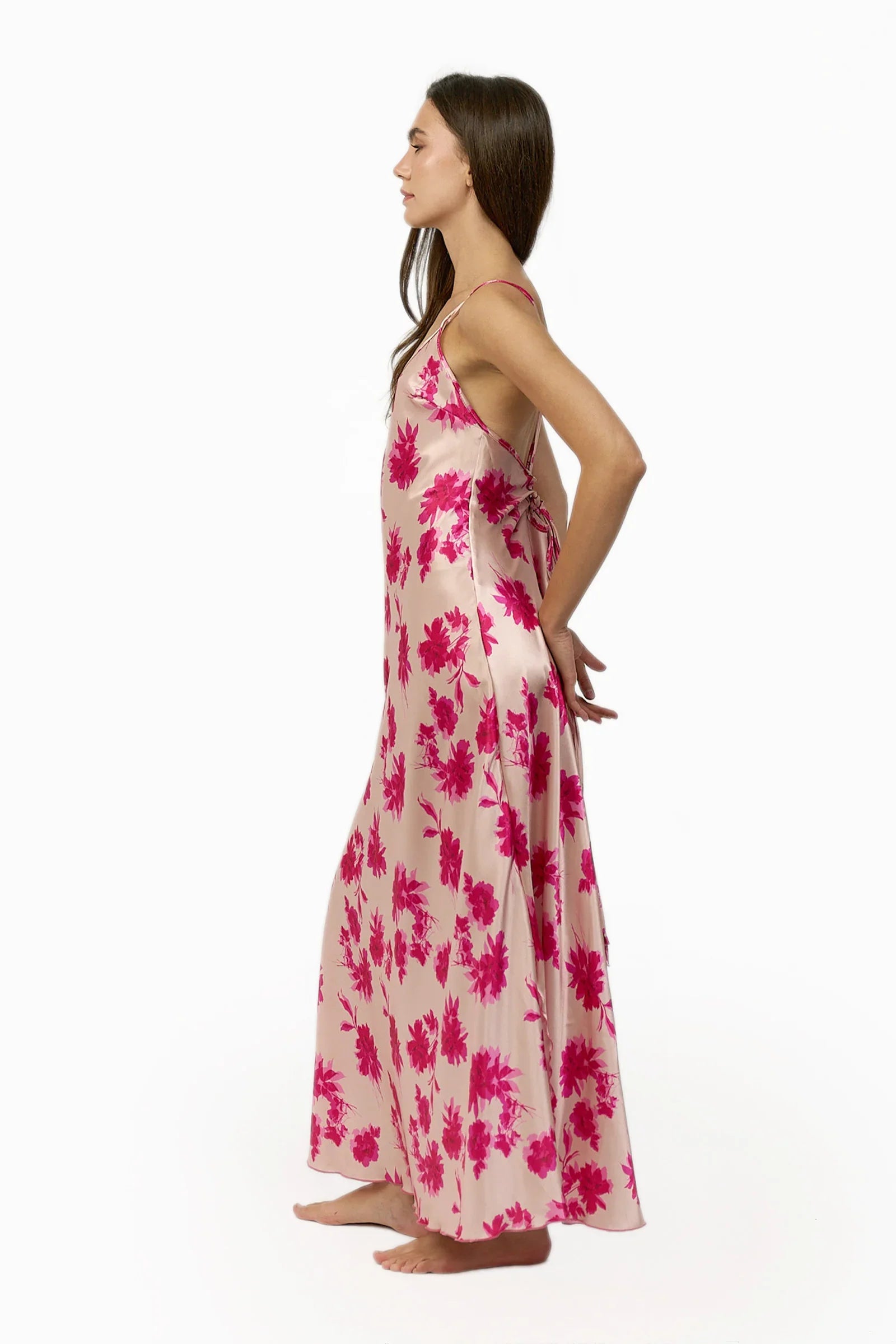 Floral Satin Nightgown