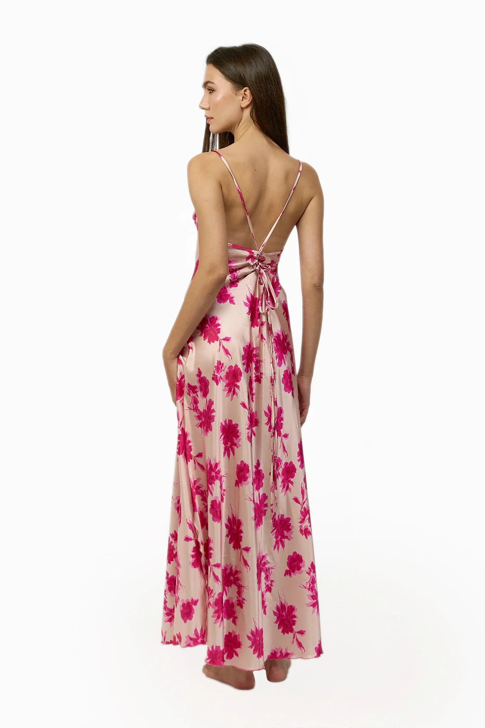Floral Satin Nightgown