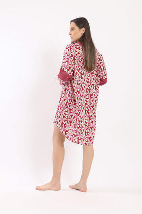 Asymmetrical Flowery Nightgown - Carina - كارينا