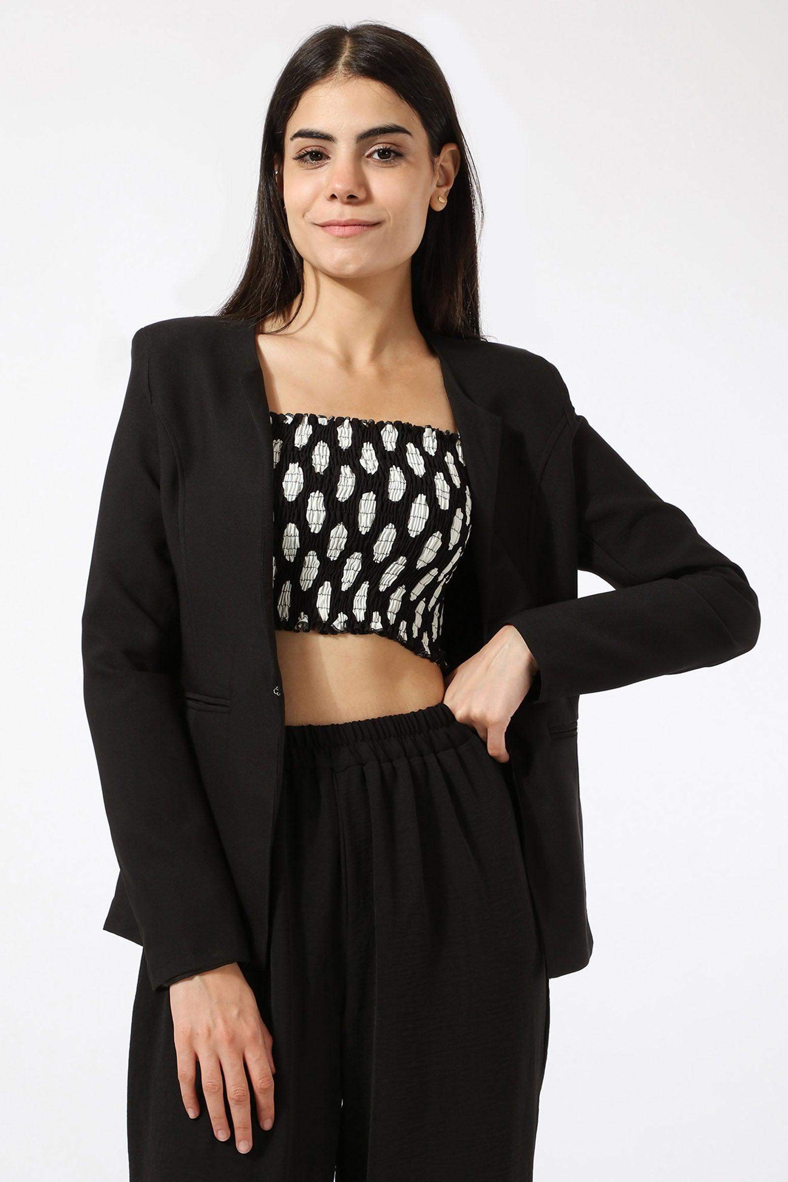 Casual-Chic Black Blazer - Carina - كارينا