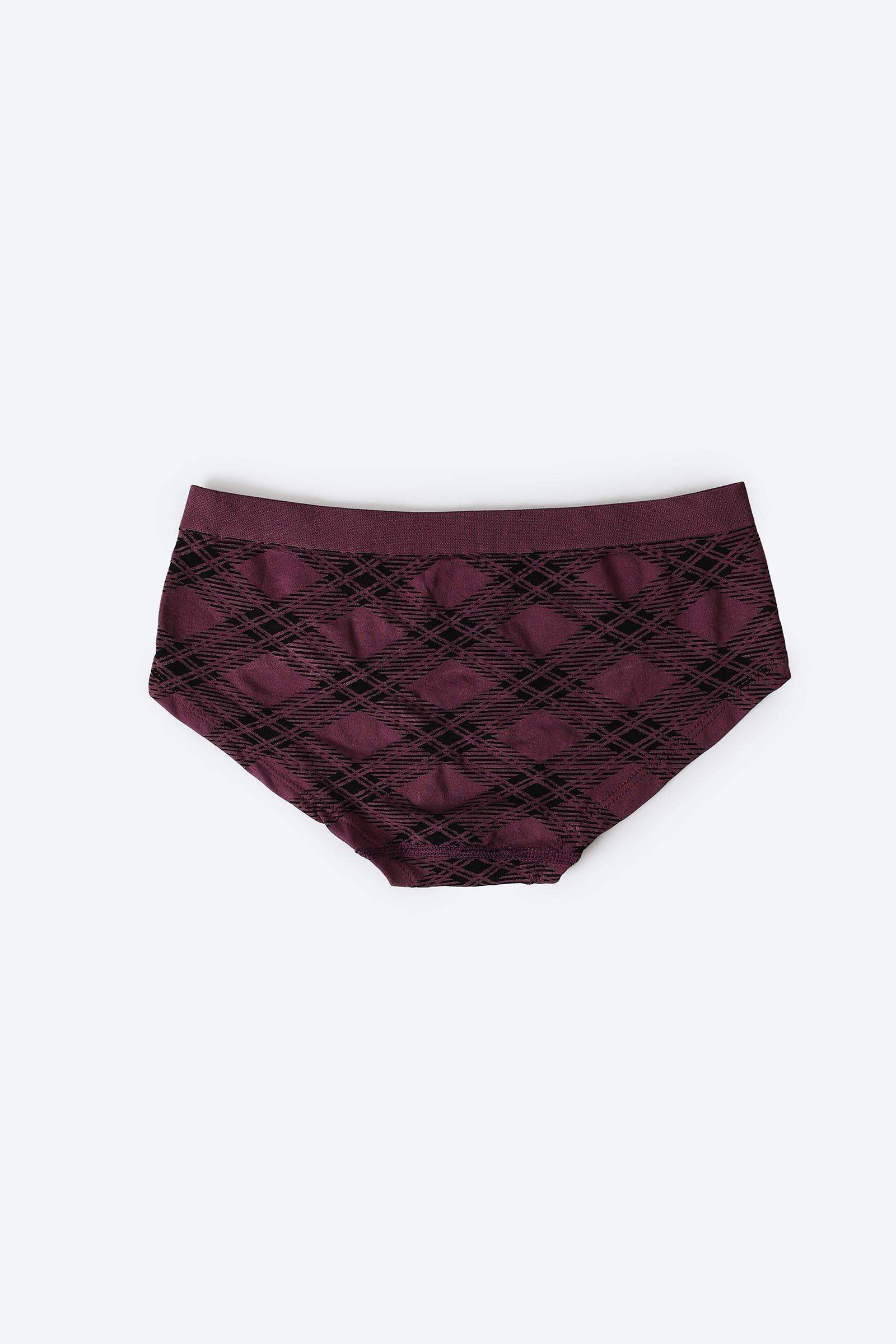 Checkered Print Brief Panty - Carina - كارينا