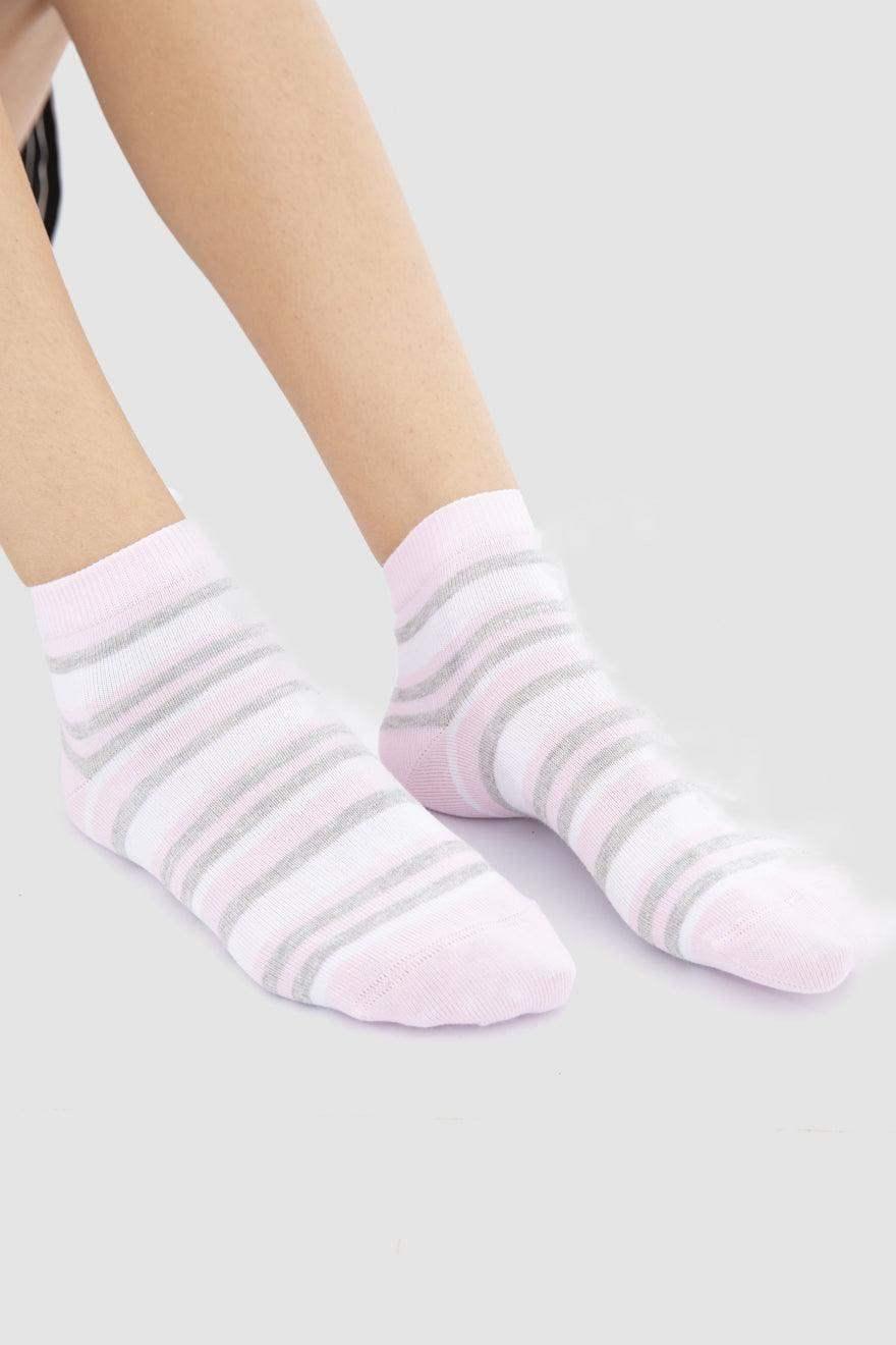 Cotton Ankle Socks - 3 Pairs - Carina - كارينا