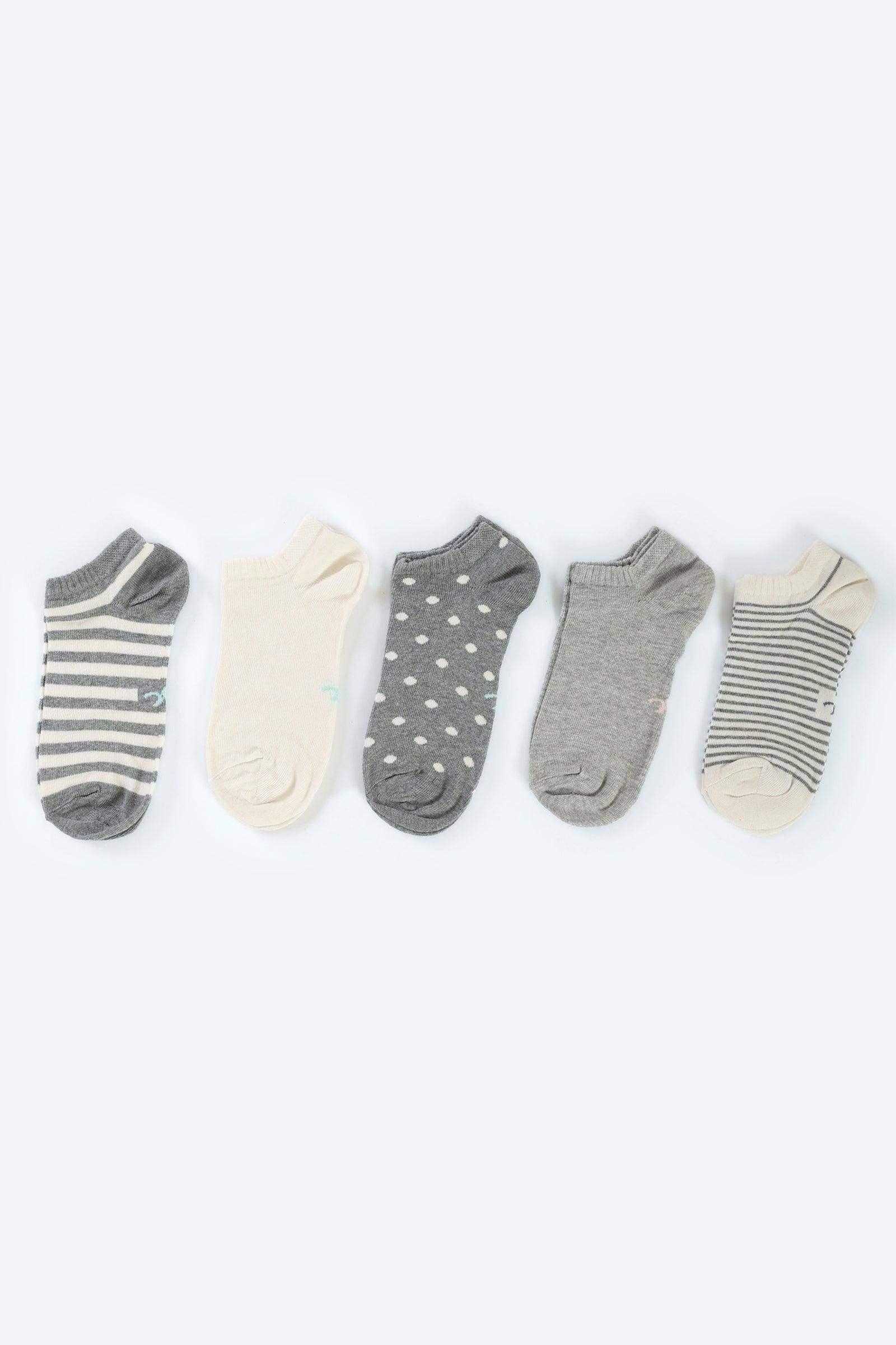 Cotton Ankle Socks - 5 Pairs - Carina - كارينا
