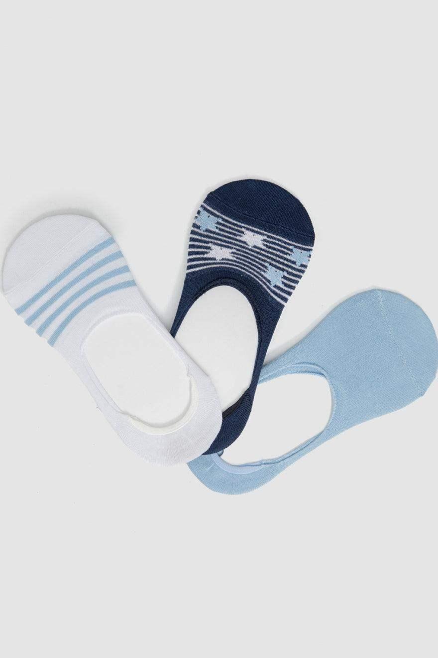 Cotton Invisible Socks - 3 Pairs - Carina - كارينا