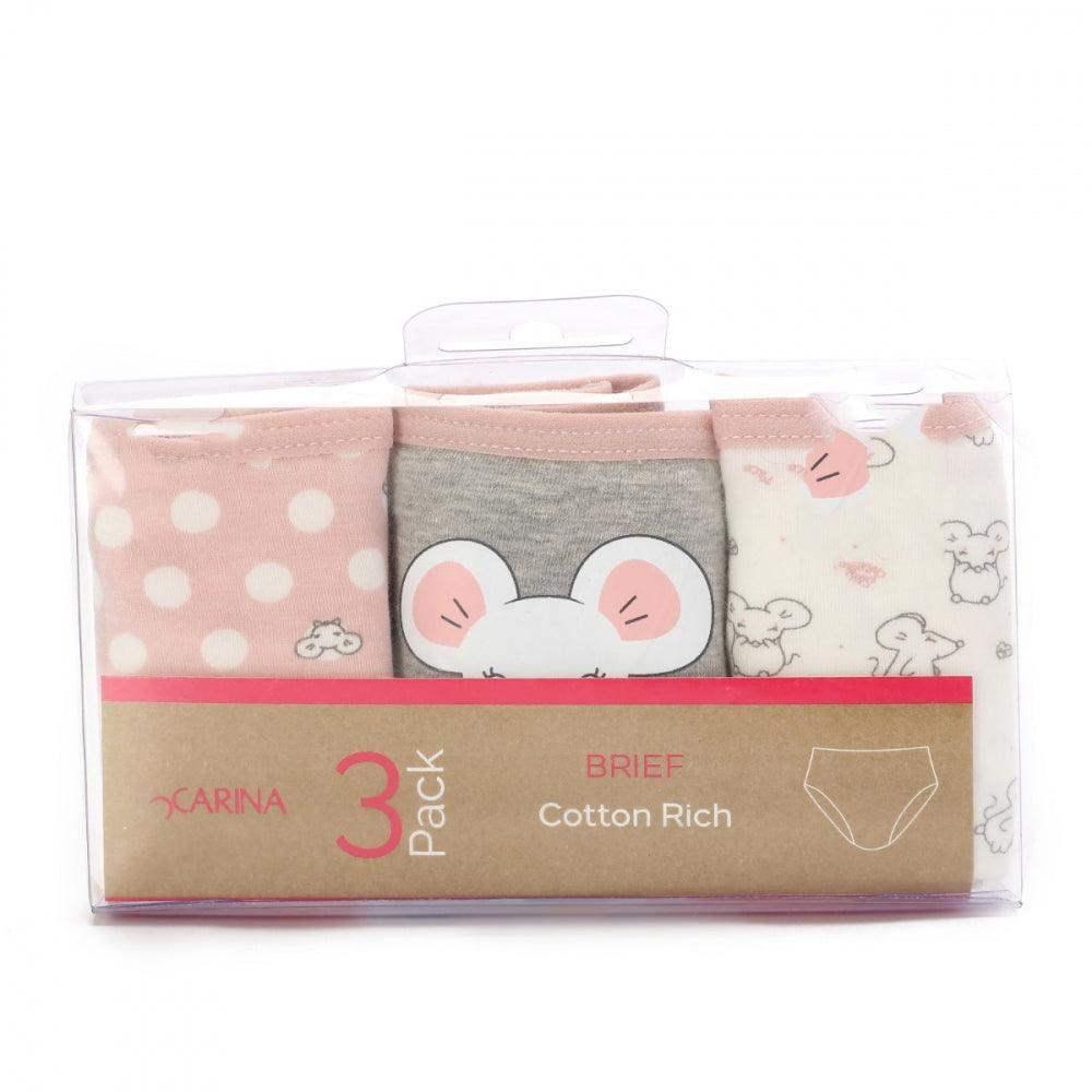 Girly Pack of 3 Brief Printed Panties - Carina - كارينا