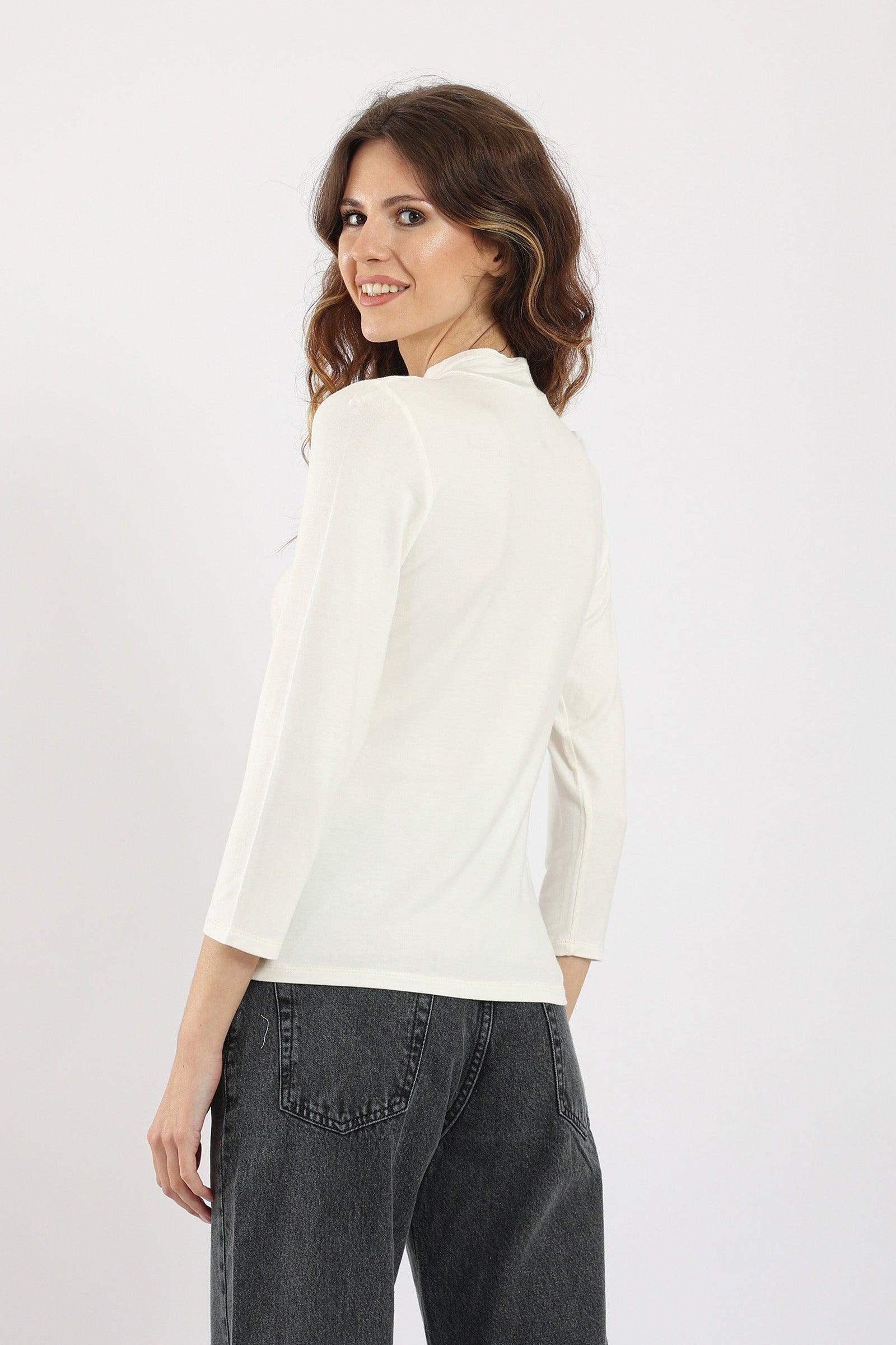 High Neck Long Sleeve Top - Carina - كارينا