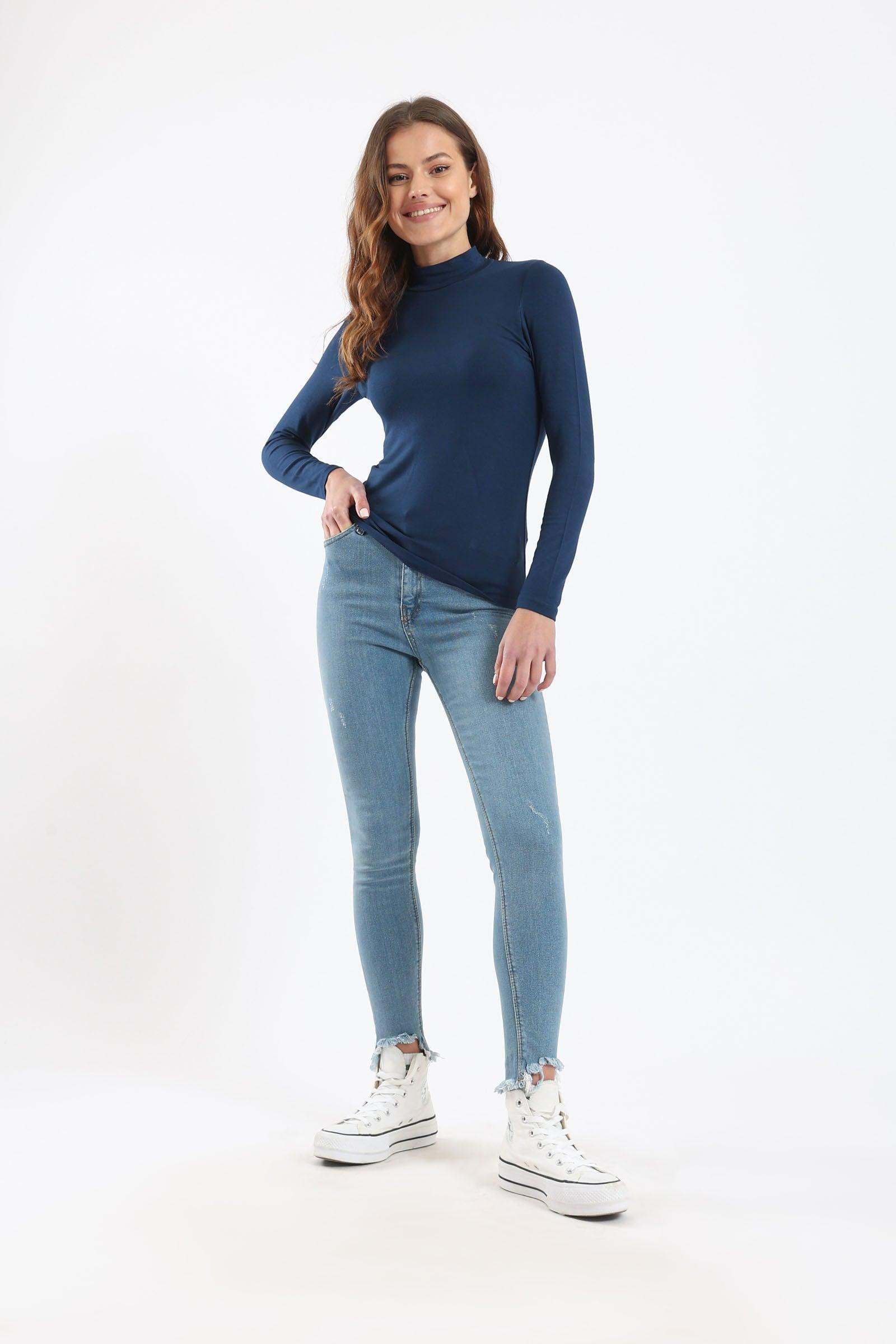 High Neck Long Sleeve Top - Carina - كارينا