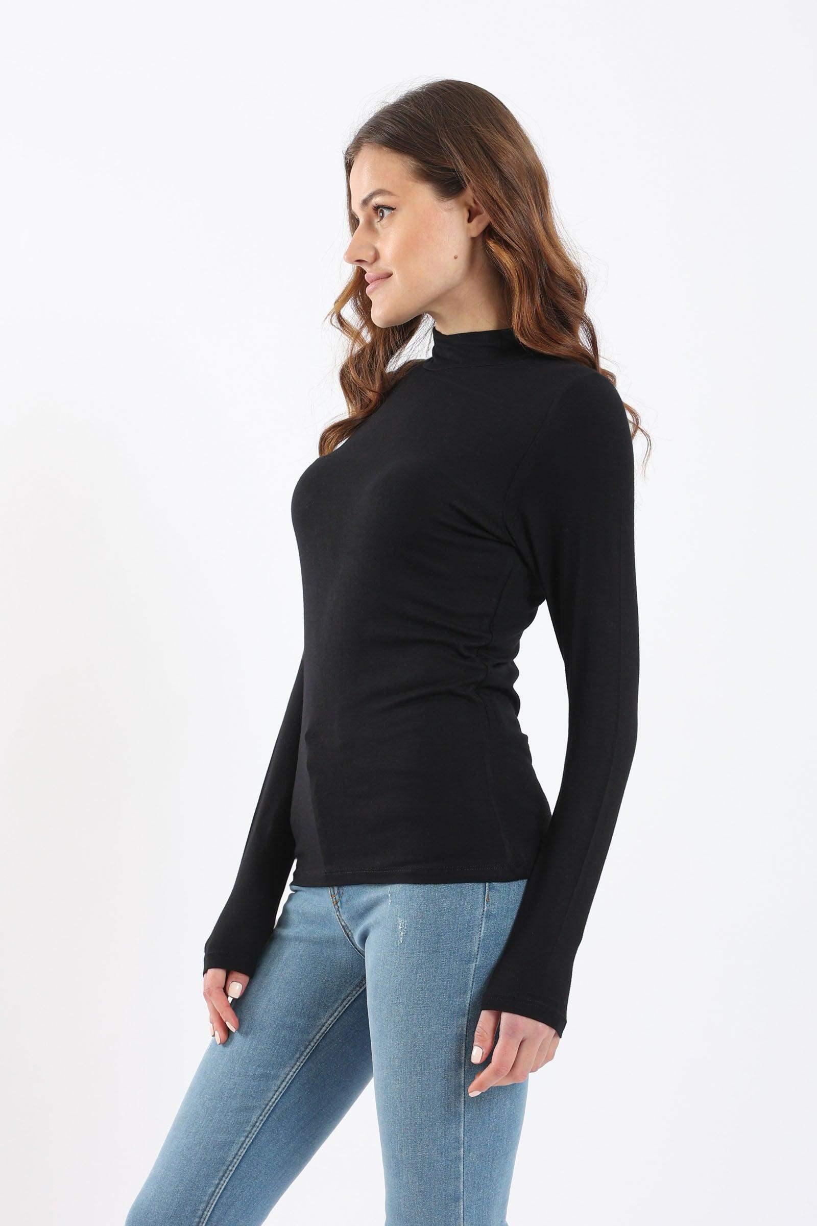 High Neck Long Sleeve Top - Carina - كارينا