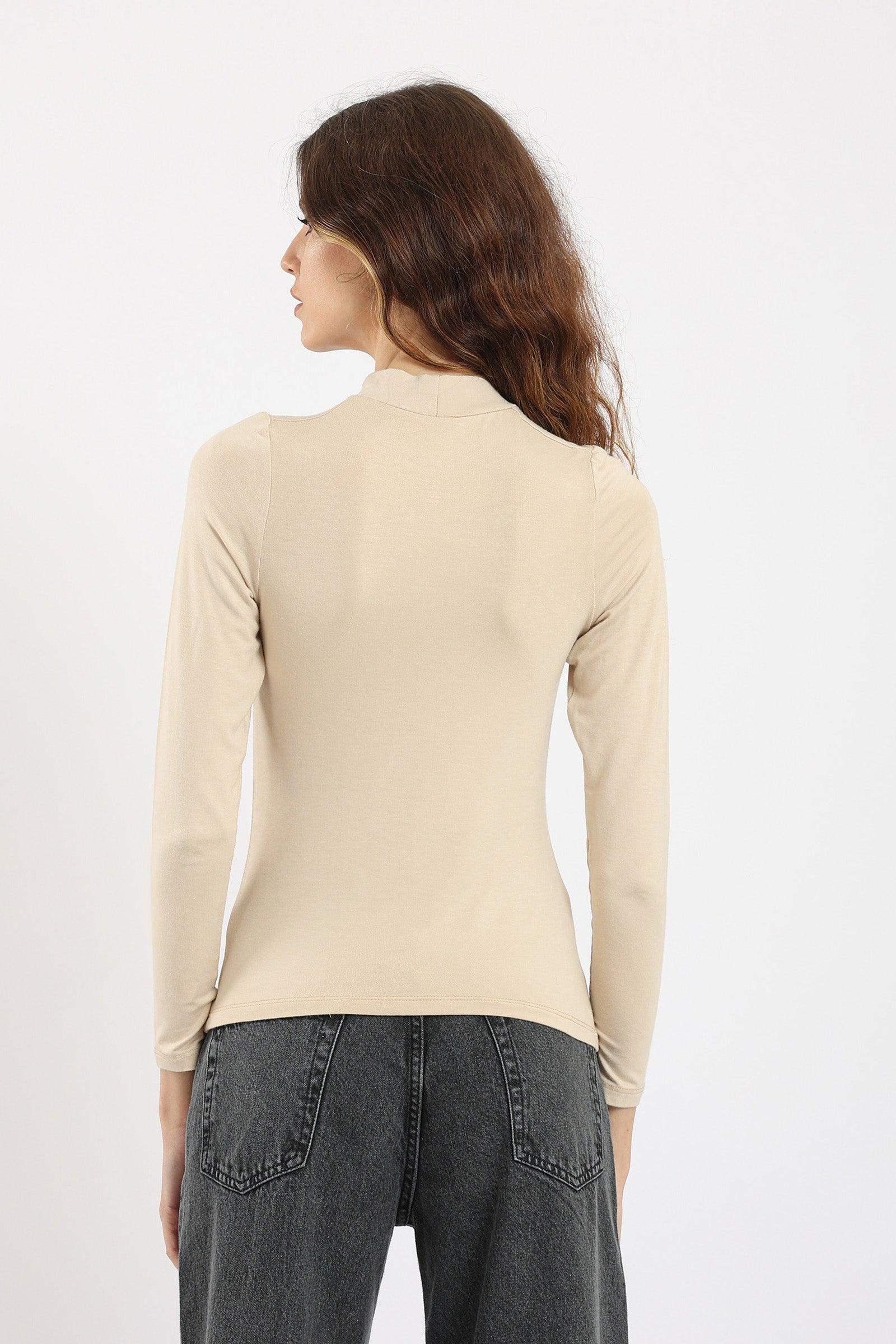 High Neck Long Sleeve Top - Carina - كارينا