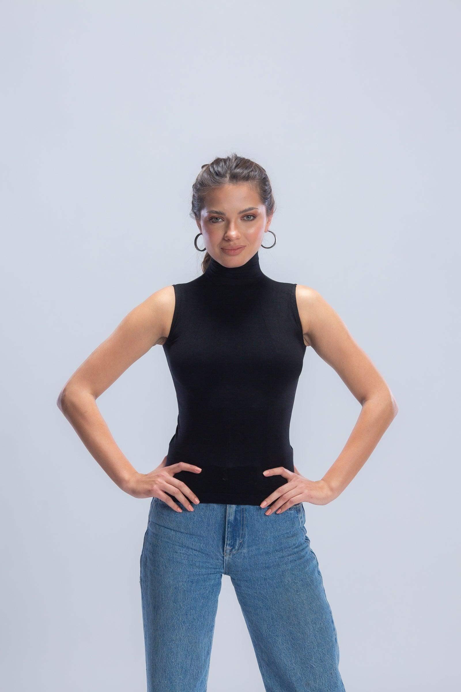 High Neck Sleeveless Top - Carina - كارينا