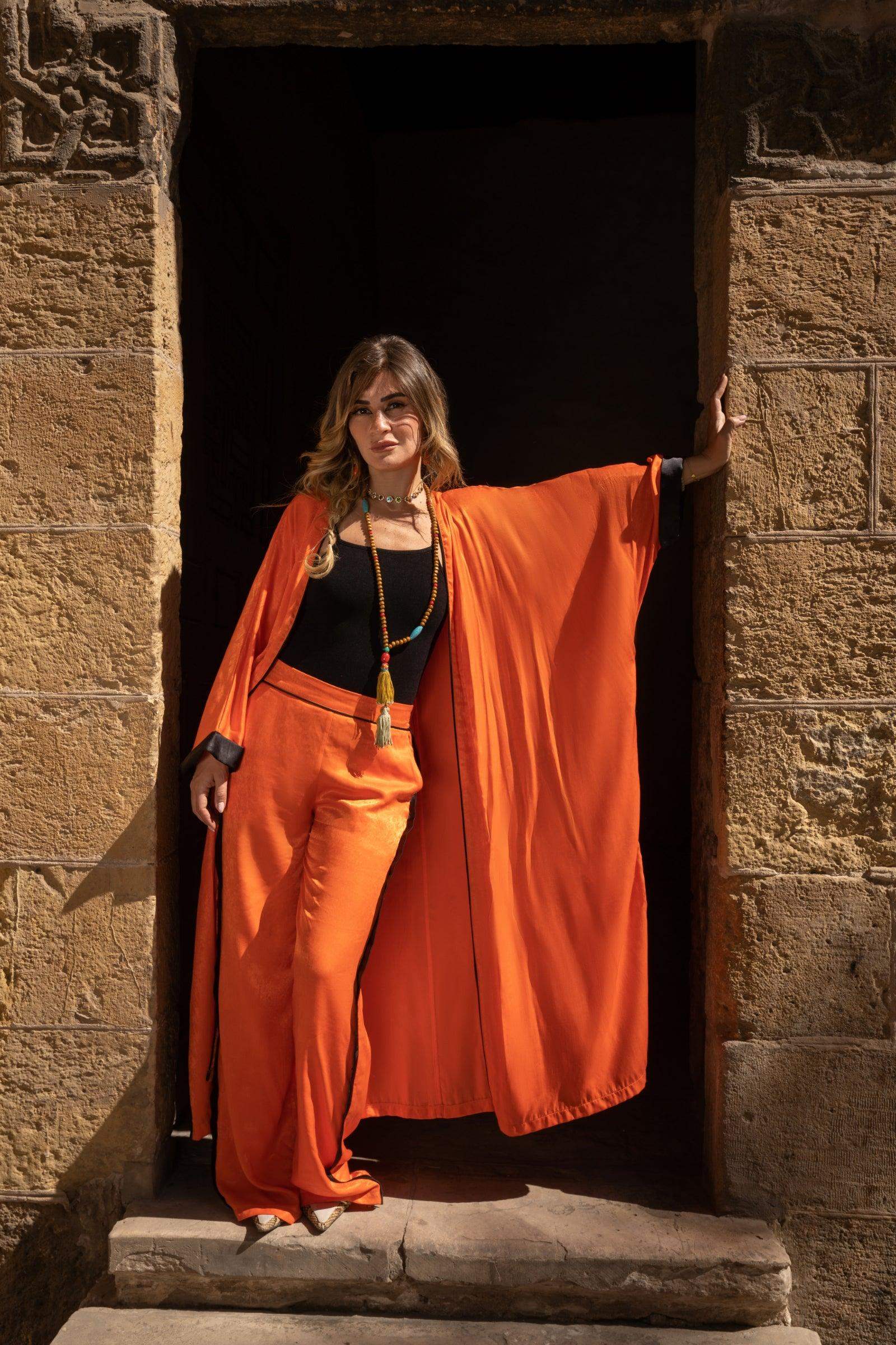 Orange Wide Leg Pants - Carina - كارينا