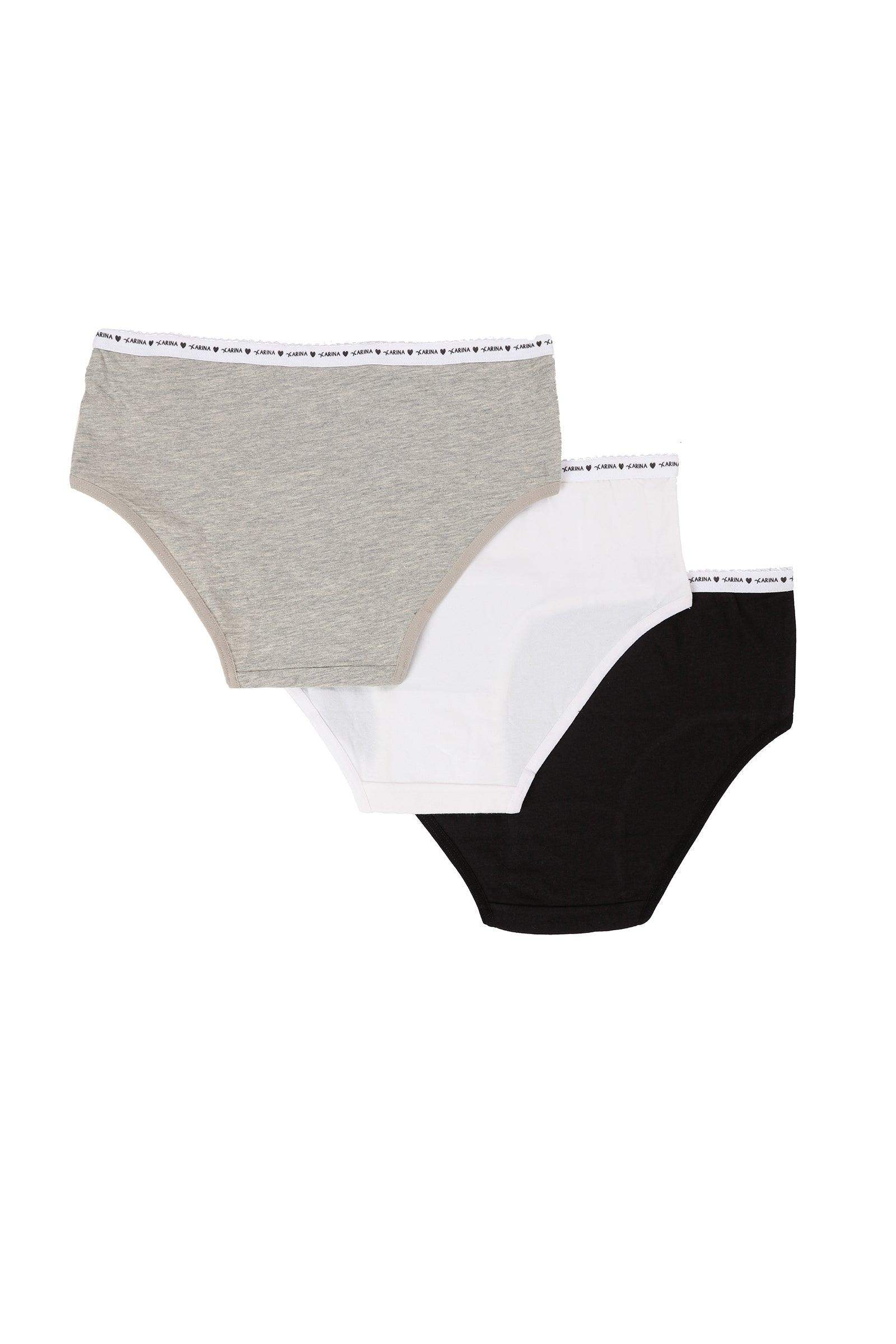 Pack of 3 Colored Brief Panties - Carina - كارينا