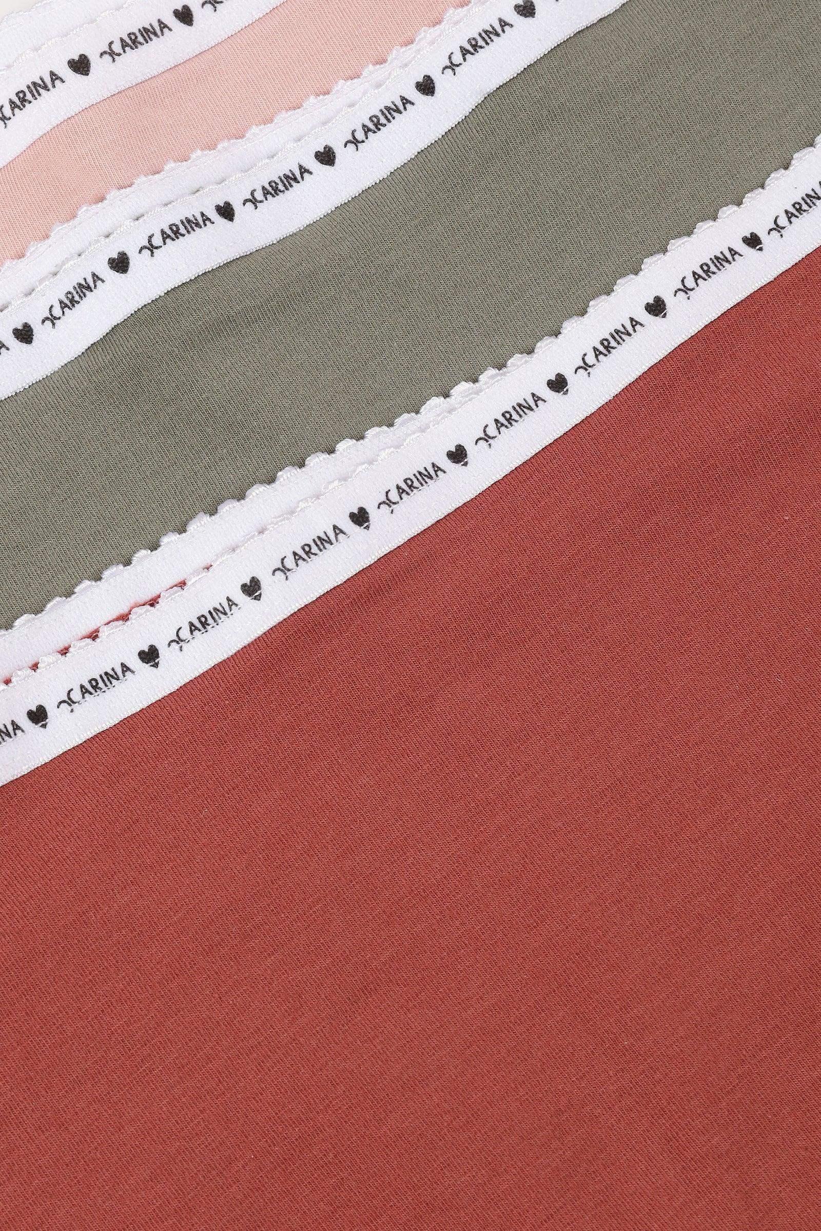 Pack of 3 Colored Full Brief - Carina - كارينا