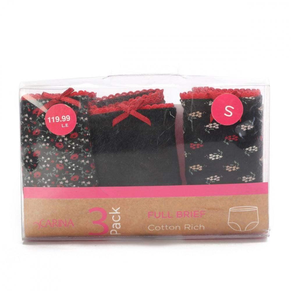 Pack of 3 Cotton Full Brief - Carina - كارينا