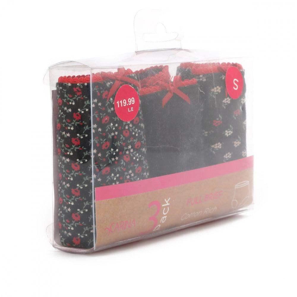 Pack of 3 Cotton Full Brief - Carina - كارينا