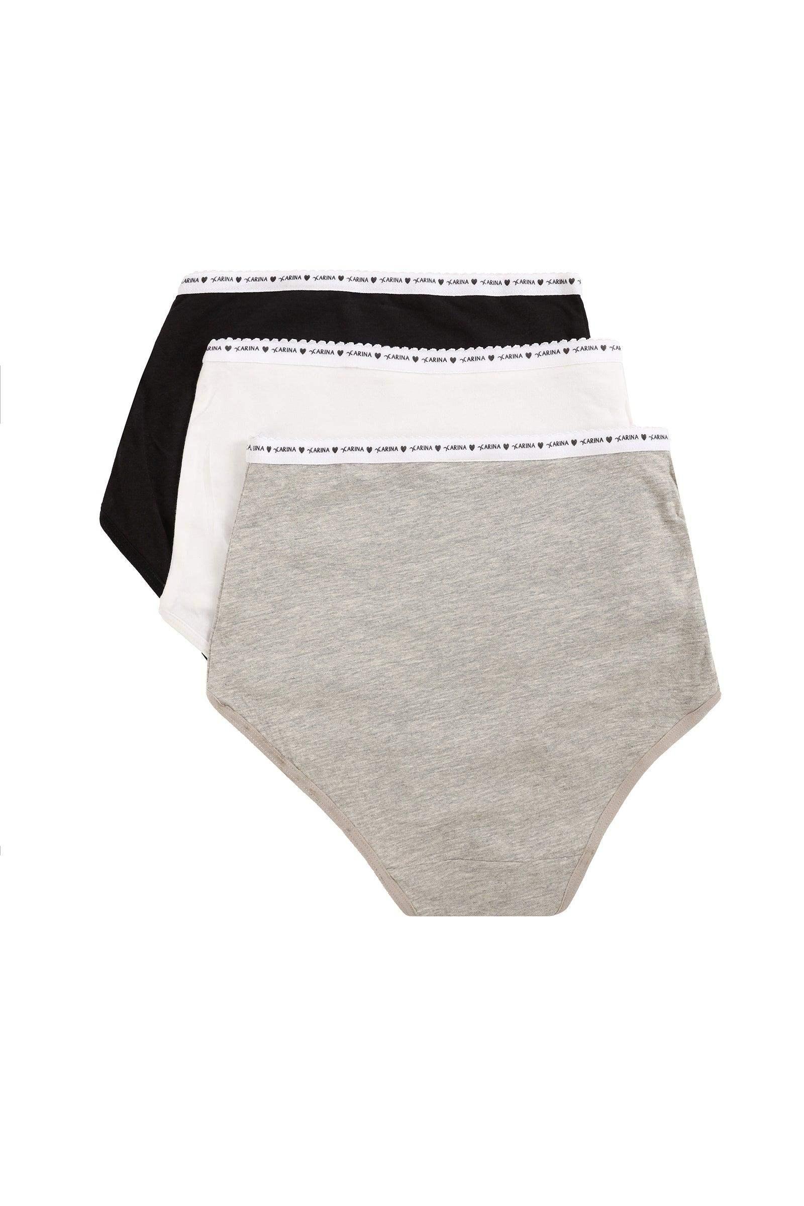 Pack of 3 Plain Full Brief - Carina - كارينا