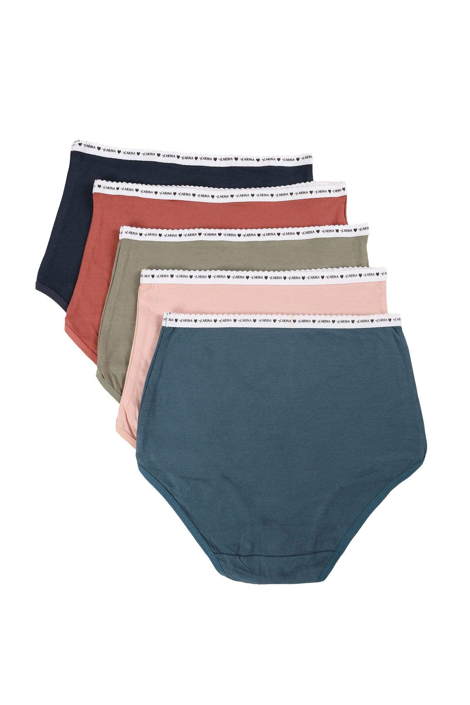 Pack of 5 Plain Full Brief - Carina - كارينا