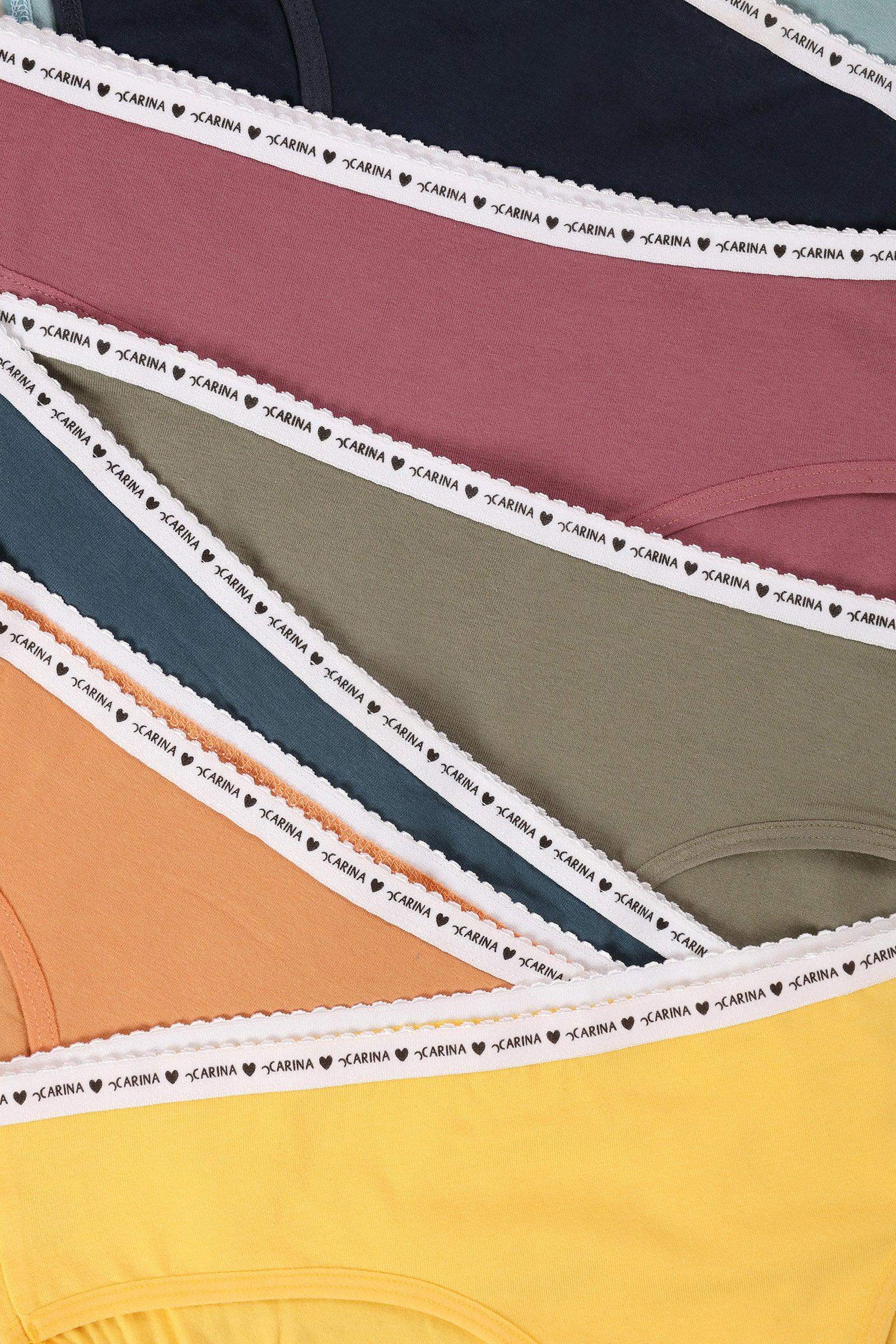 Pack of 7 Colored Bikini Panties - Carina - كارينا