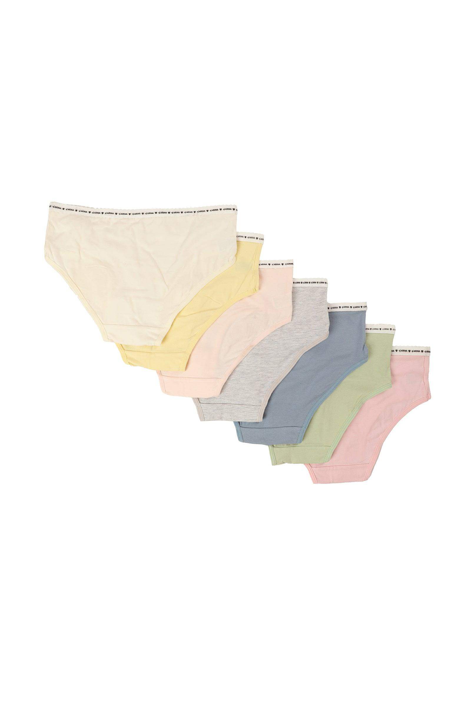 Pack of 7 Colored Brief Panties - Carina - كارينا