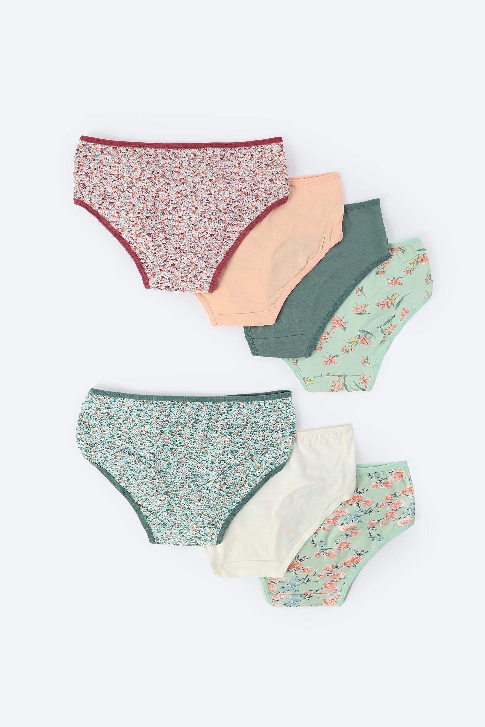 Pack of 7 Cotton Brief Panties - Carina - كارينا