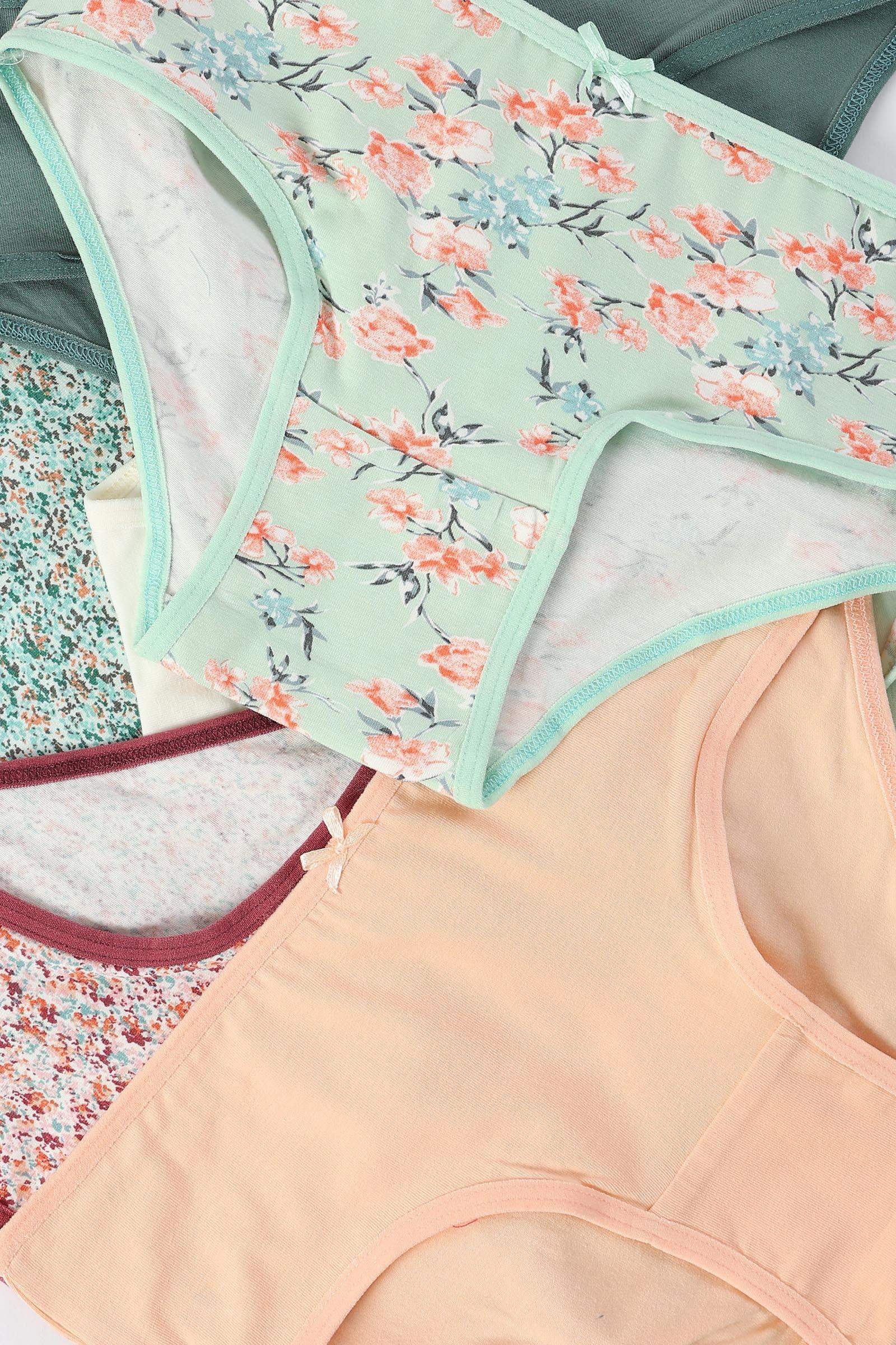 Pack of 7 Cotton Brief Panties - Carina - كارينا