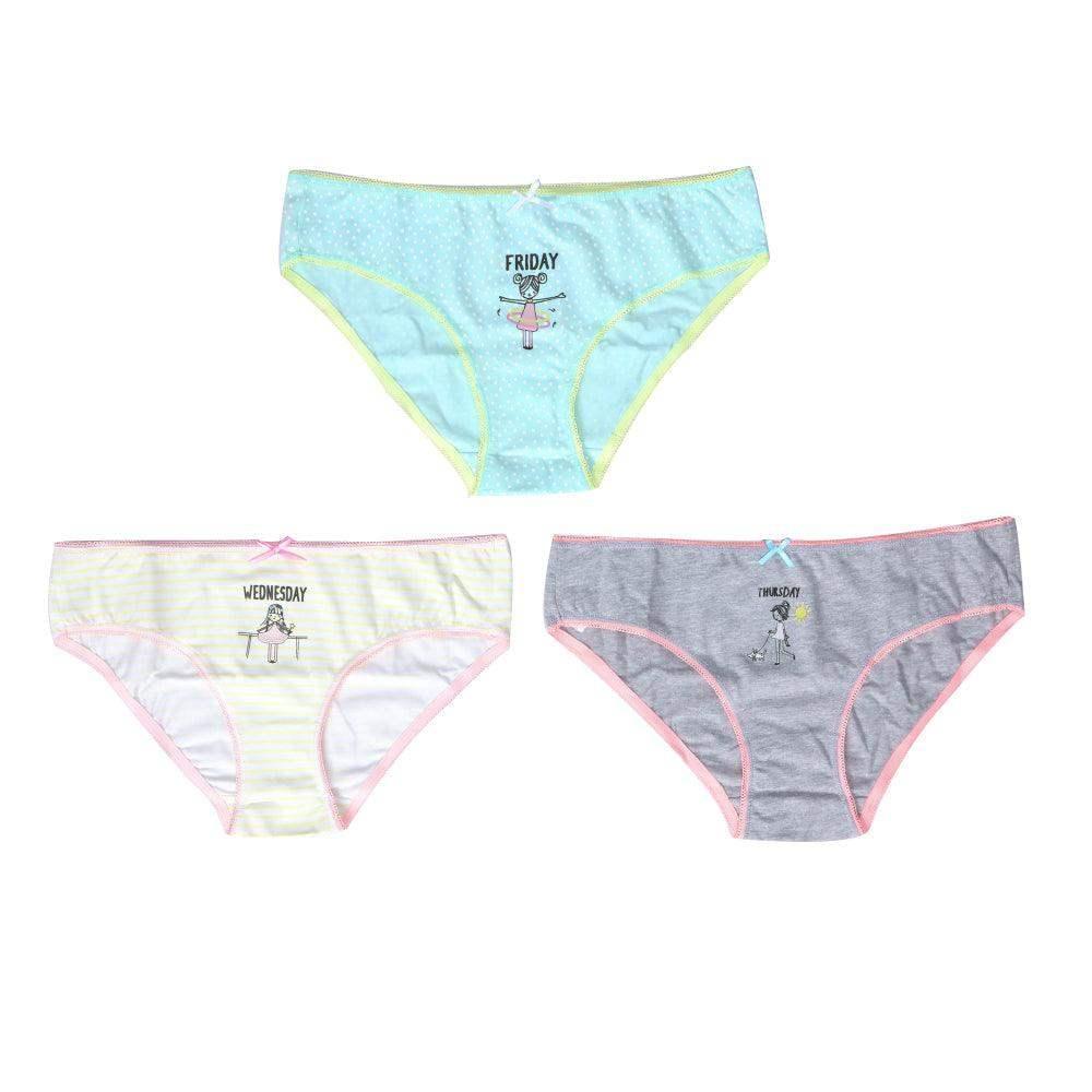 Pack of 7 Cotton Week Days Printed Bikini Panties - Carina - كارينا