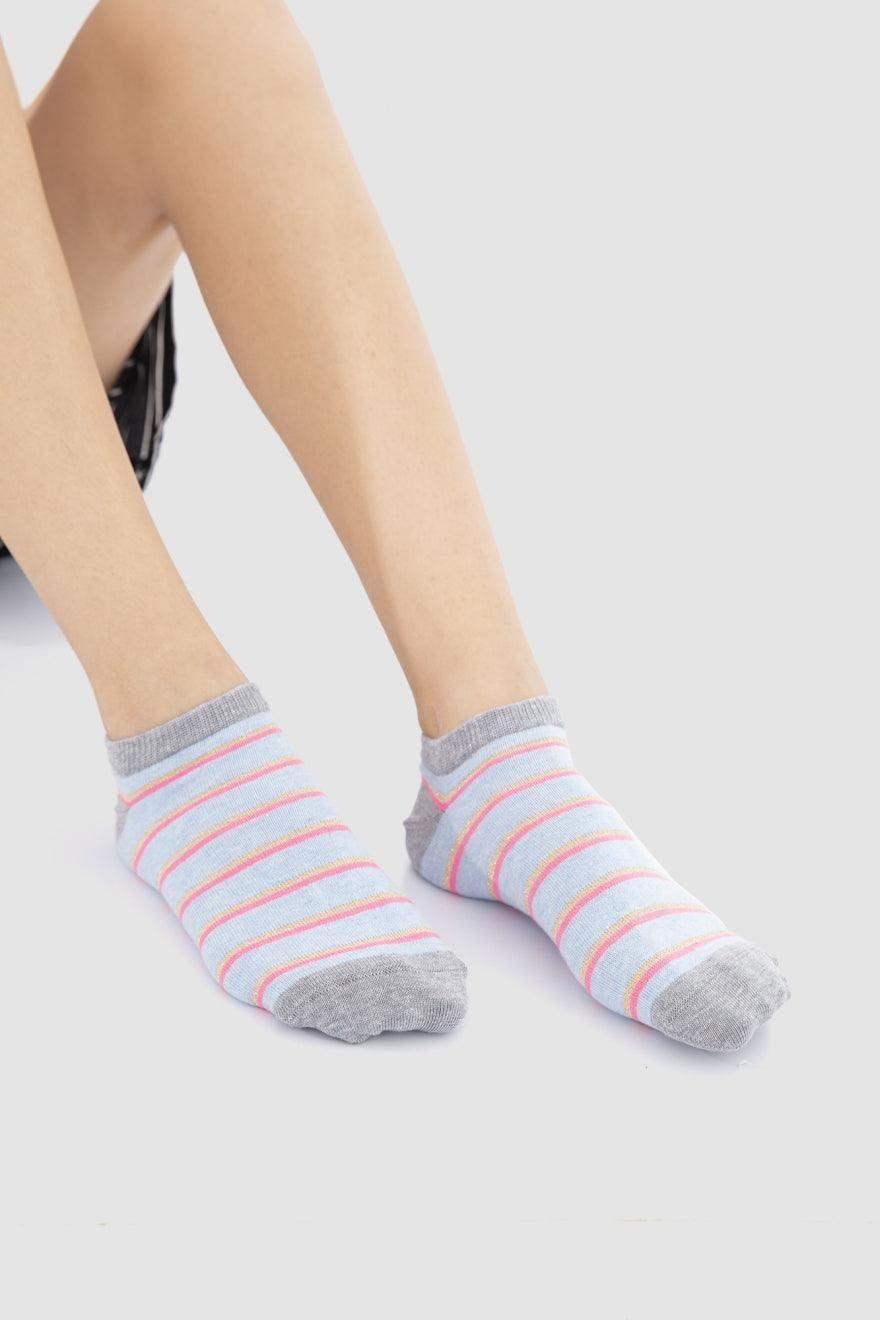 Printed Ankle Socks - 3 Pairs - Carina - كارينا