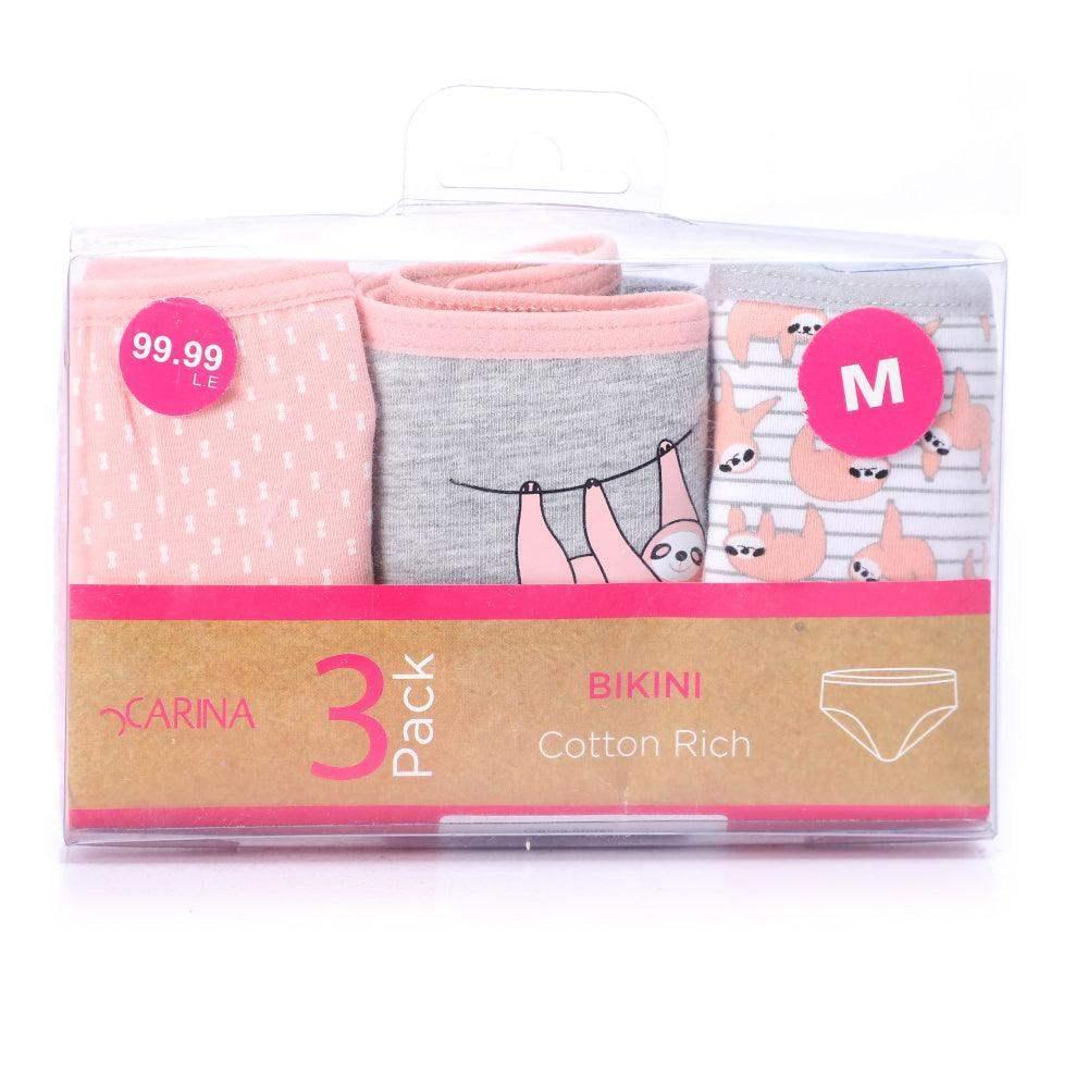 Printed Bikini Panties - 3 Pcs - Carina - كارينا