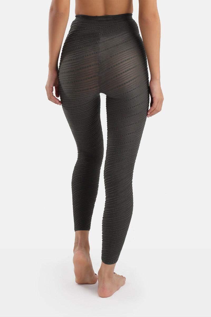 Textured Self Patterned Warm Leggings - Carina - كارينا