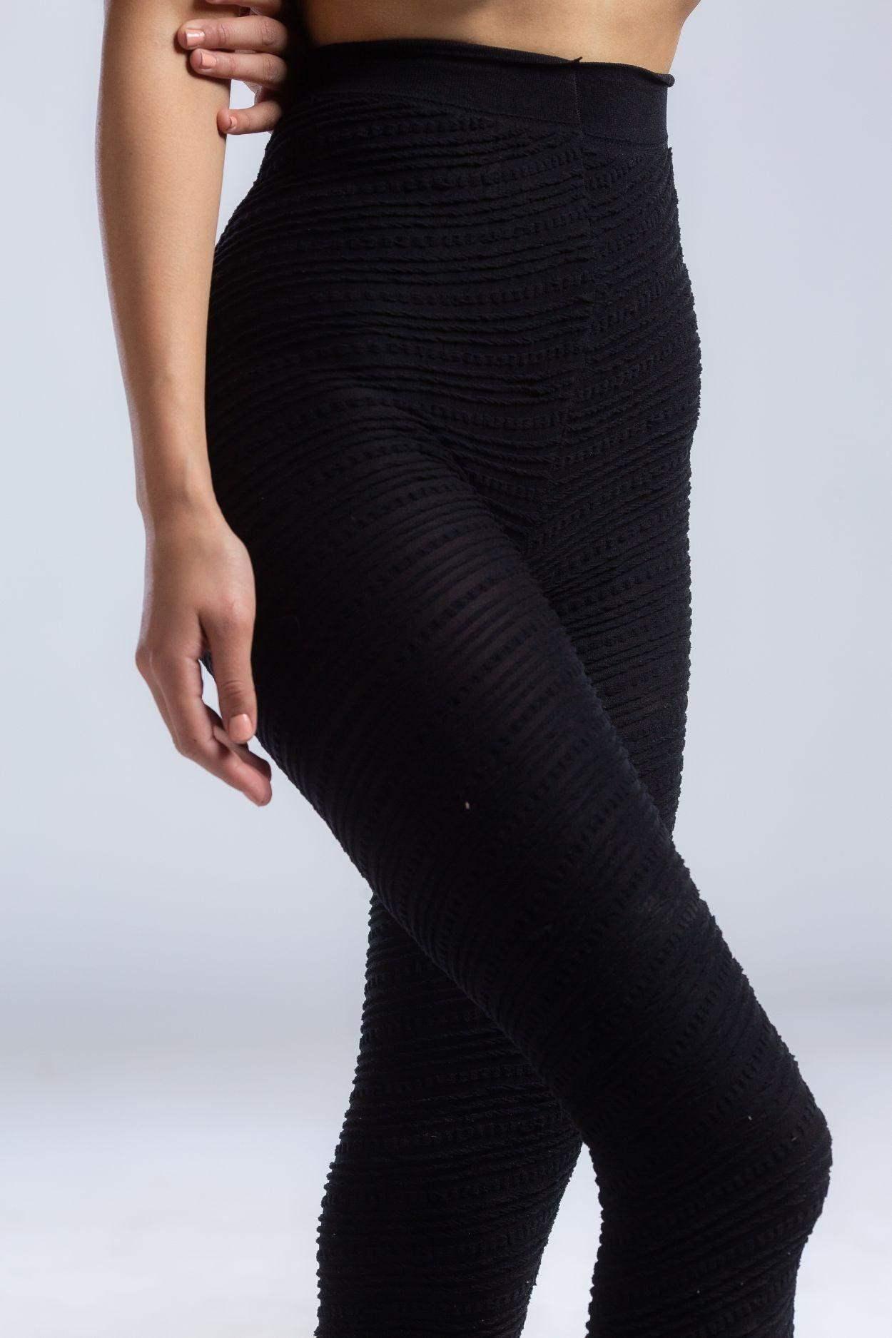 Textured Self Patterned Warm Leggings - Carina - كارينا