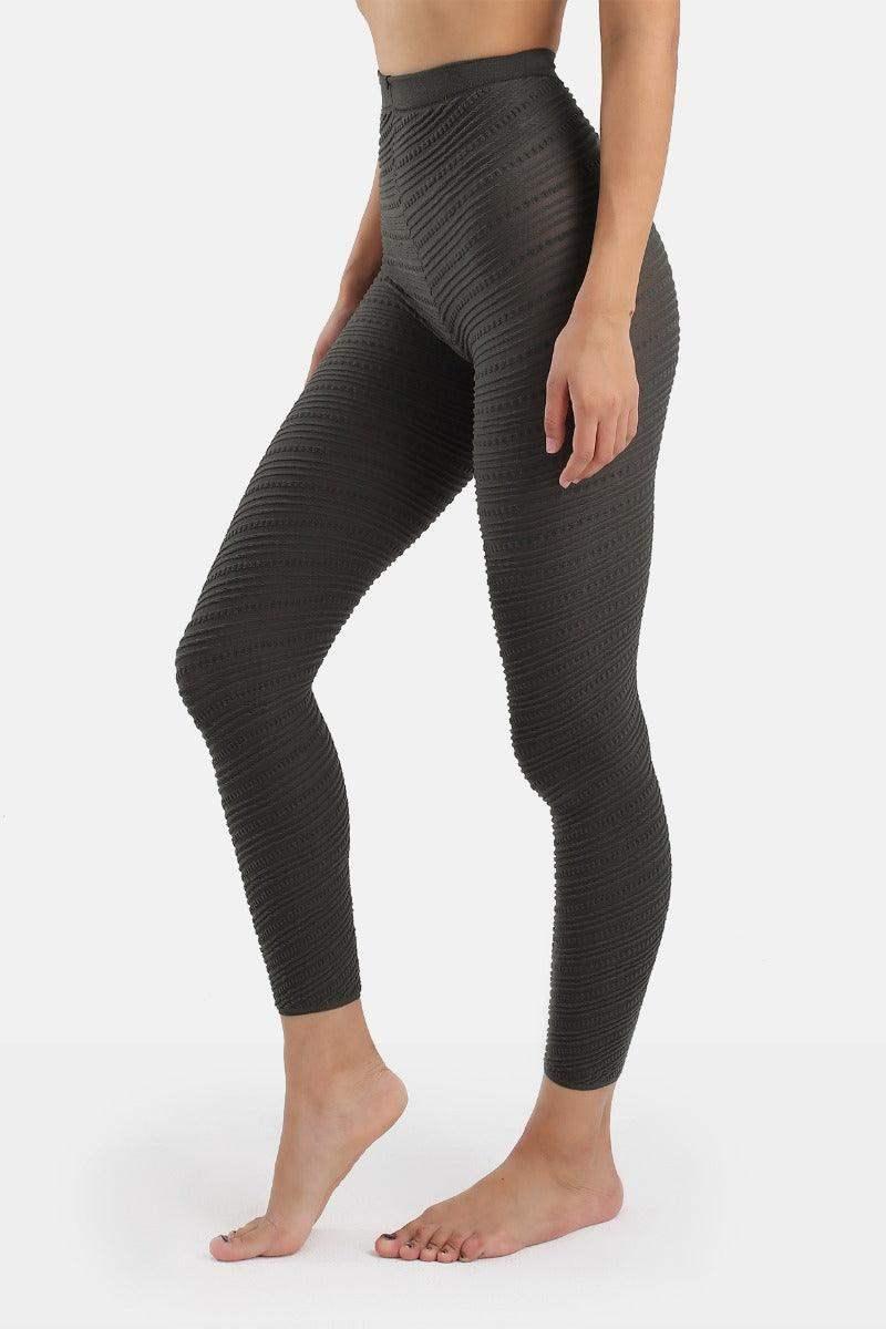Textured Self Patterned Warm Leggings - Carina - كارينا