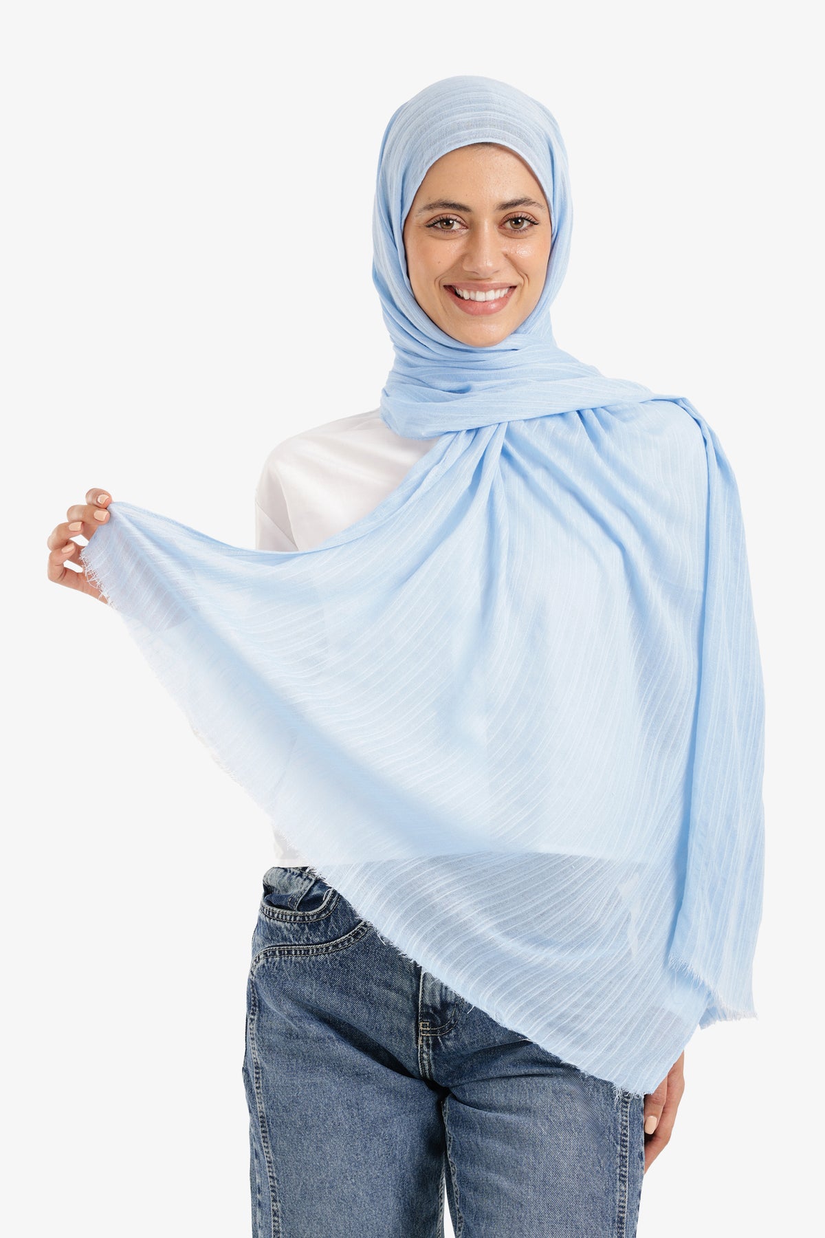 Textured Ribbed Cotton Scarf