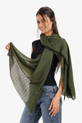Textured Ribbed Cotton Scarf